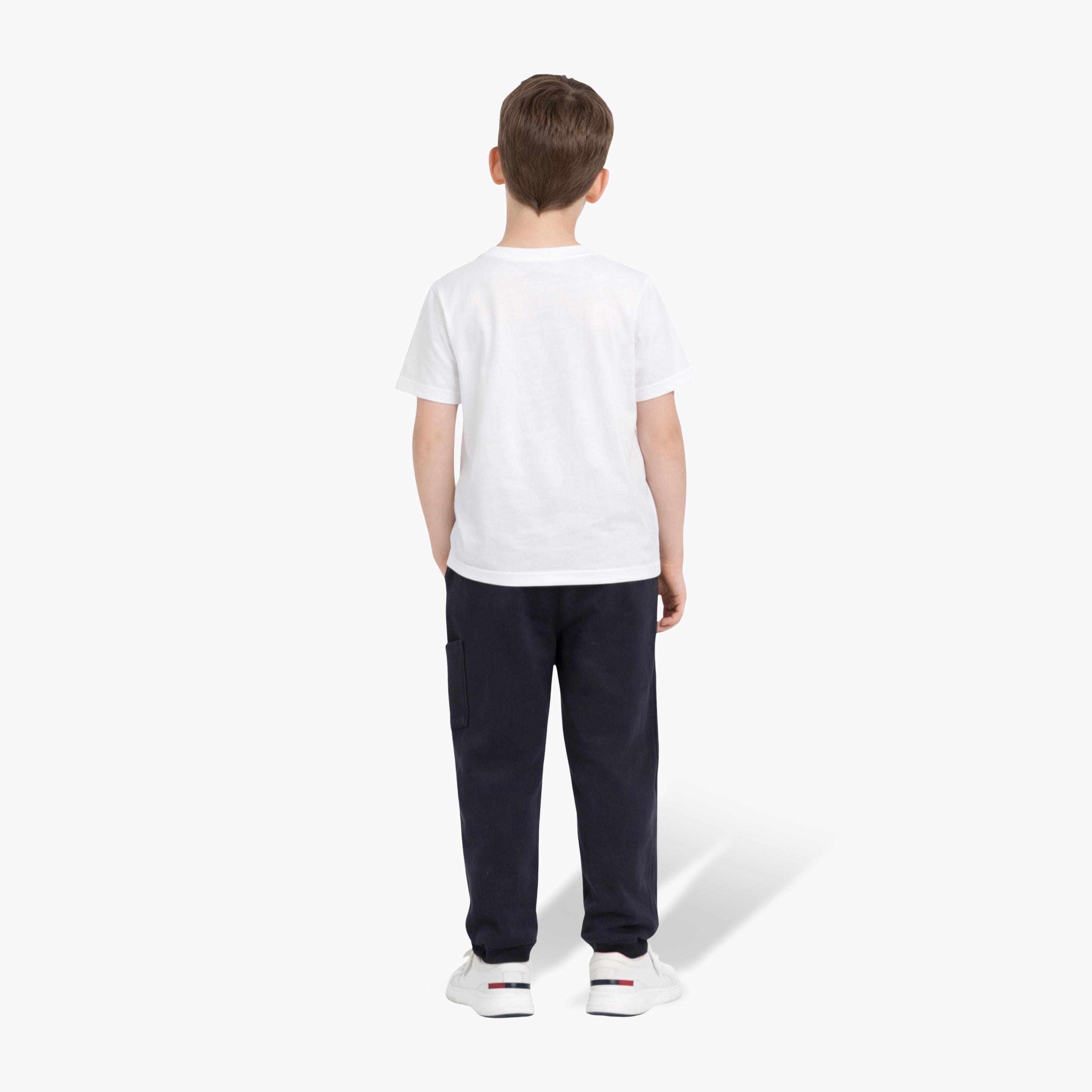 Victor and Jane Half Sleeves Typographic Printed T-Shirt & Joggers Set-boys-clothing-setsandcoords-image-4