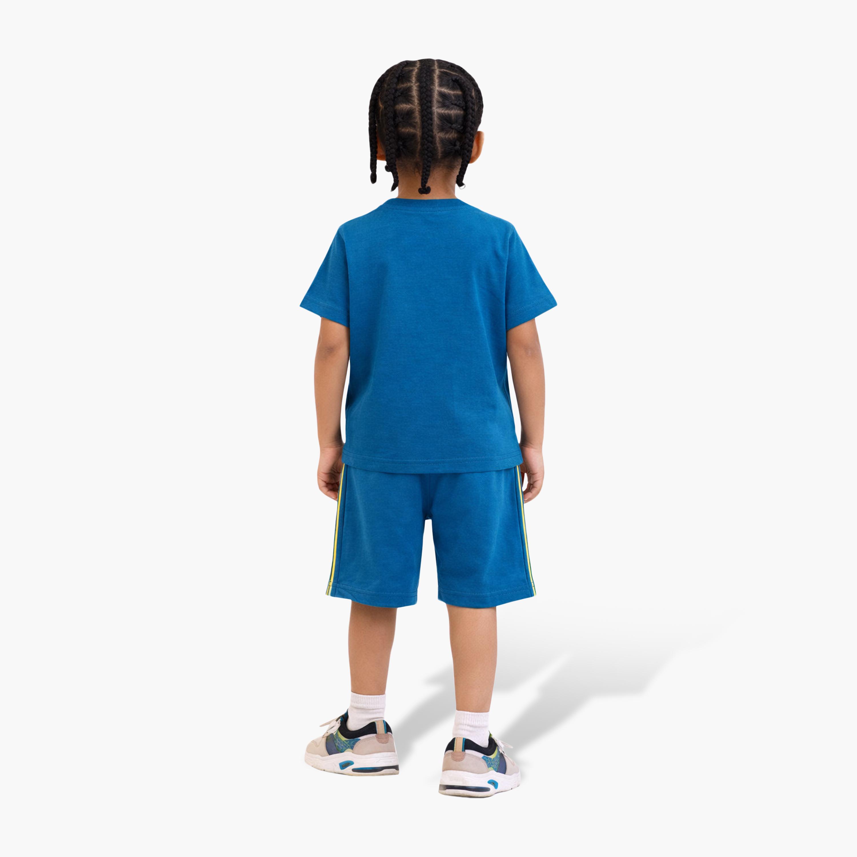 Victor and Jane Half Sleeves Athletics Printed T-Shirt & Shorts Set-boys-clothing-setsandcoords-image-3