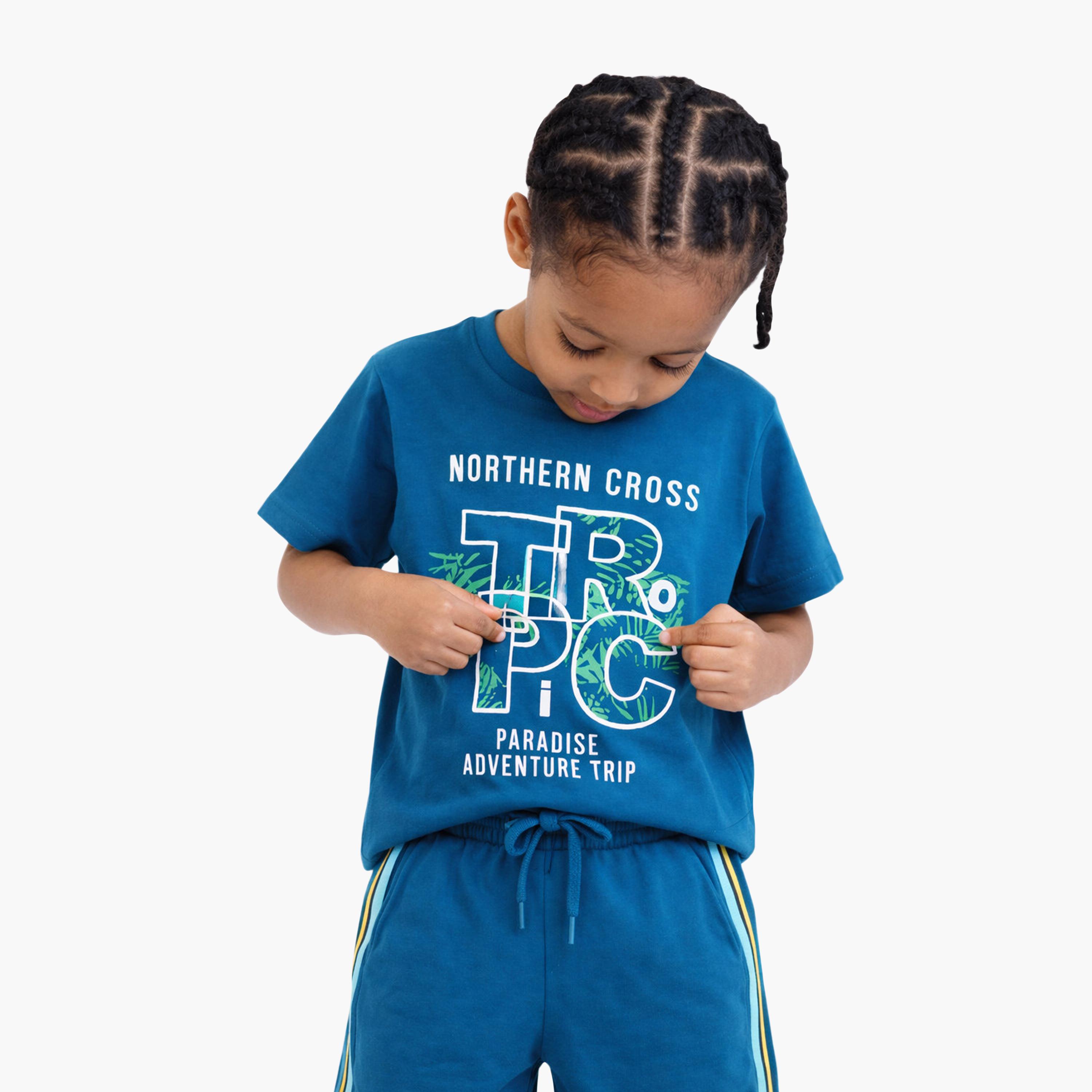 Victor and Jane Half Sleeves Athletics Printed T-Shirt & Shorts Set-boys-clothing-setsandcoords-image-4