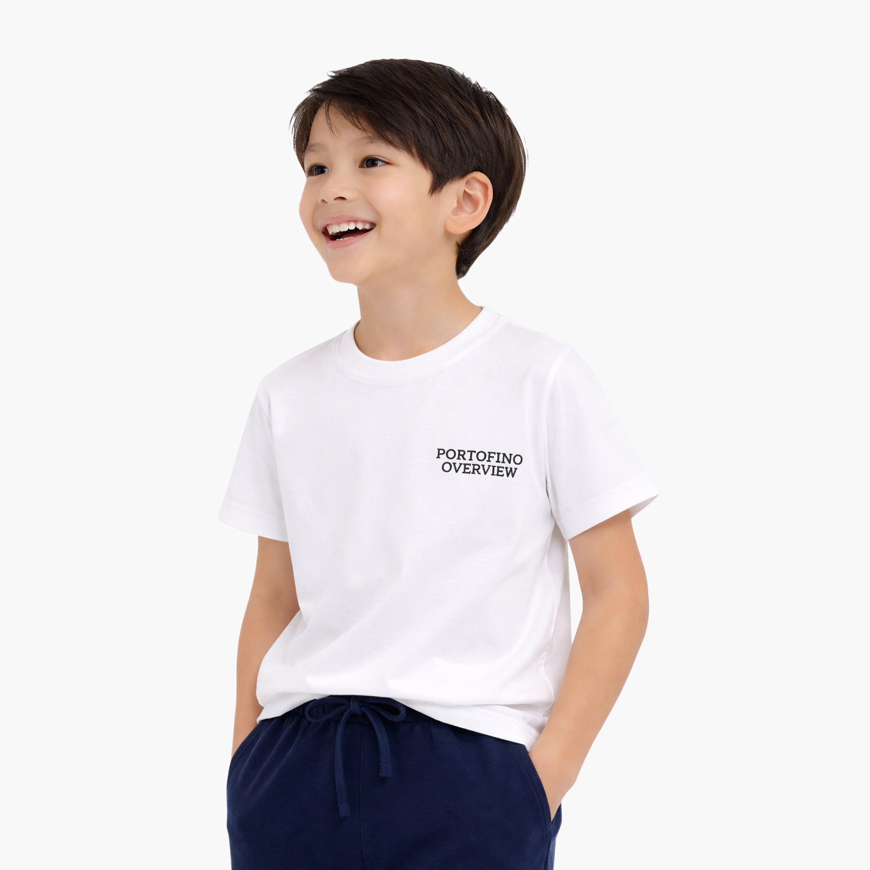 طقم تيشيرت بأكمام نصفية بطبعة بورتوفينو سيرف بورد وشورت من فيكتور أند جين-boys-clothing-setsandcoords-image-3