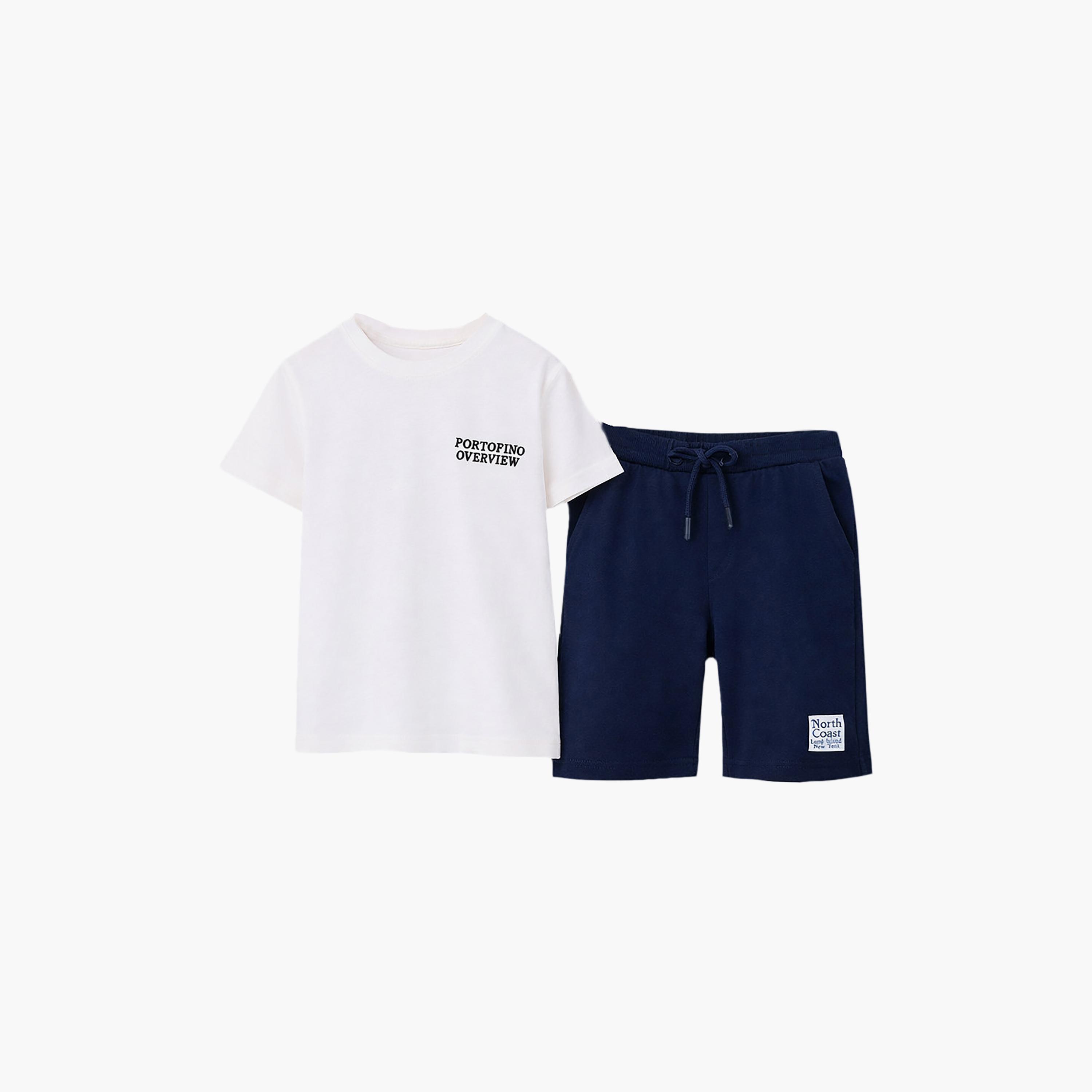 طقم تيشيرت بأكمام نصفية بطبعة بورتوفينو سيرف بورد وشورت من فيكتور أند جين-boys-clothing-setsandcoords-image-5