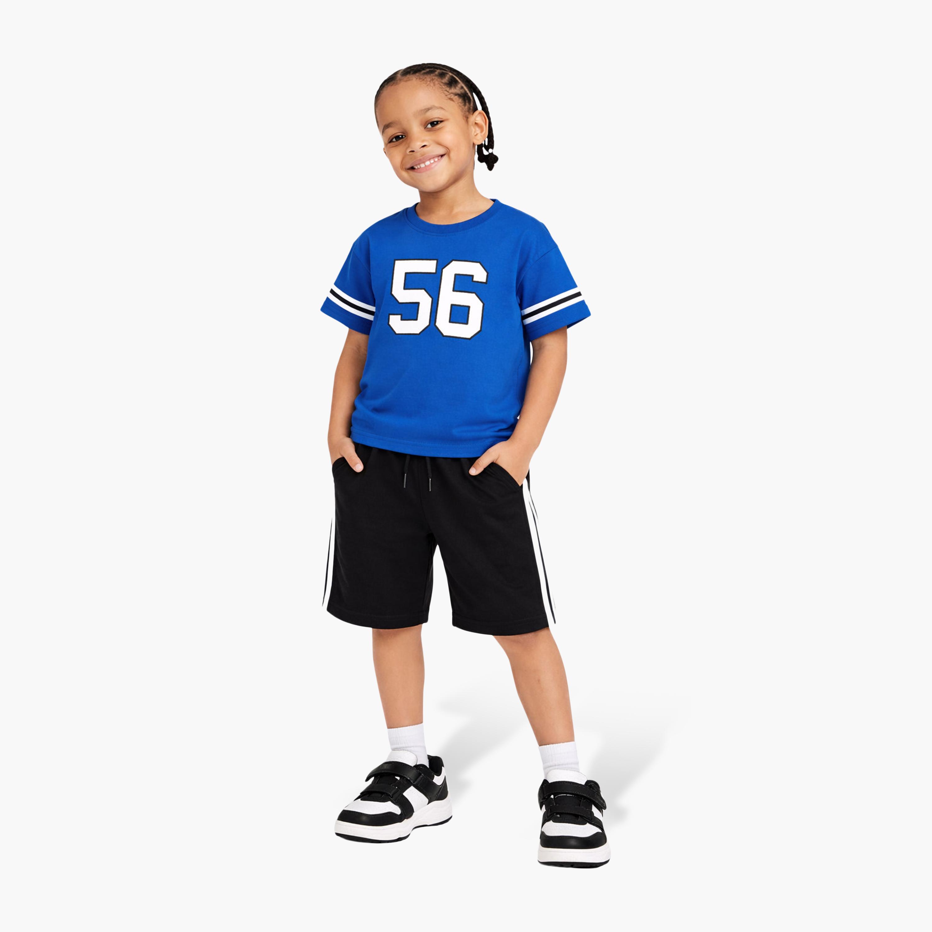 Victor and Jane Half Sleeves California 56 Jersey T-Shirt & Shorts Set-boys-clothing-setsandcoords-image-1