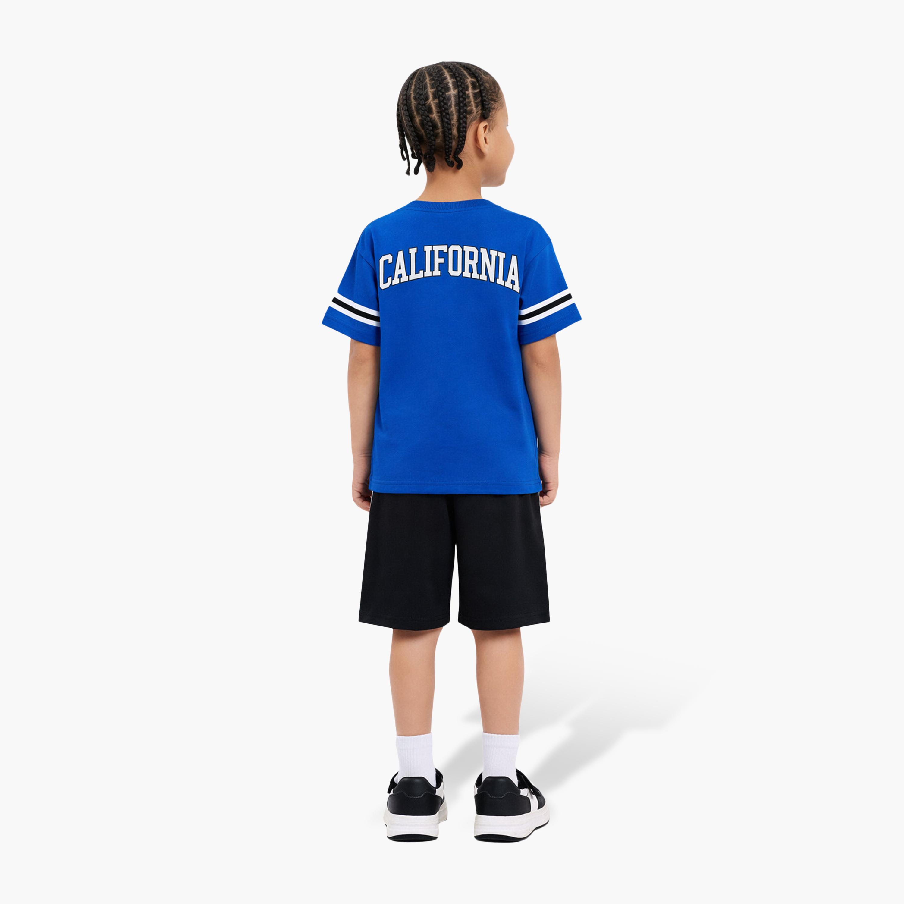 Victor and Jane Half Sleeves California 56 Jersey T-Shirt & Shorts Set-boys-clothing-setsandcoords-image-2