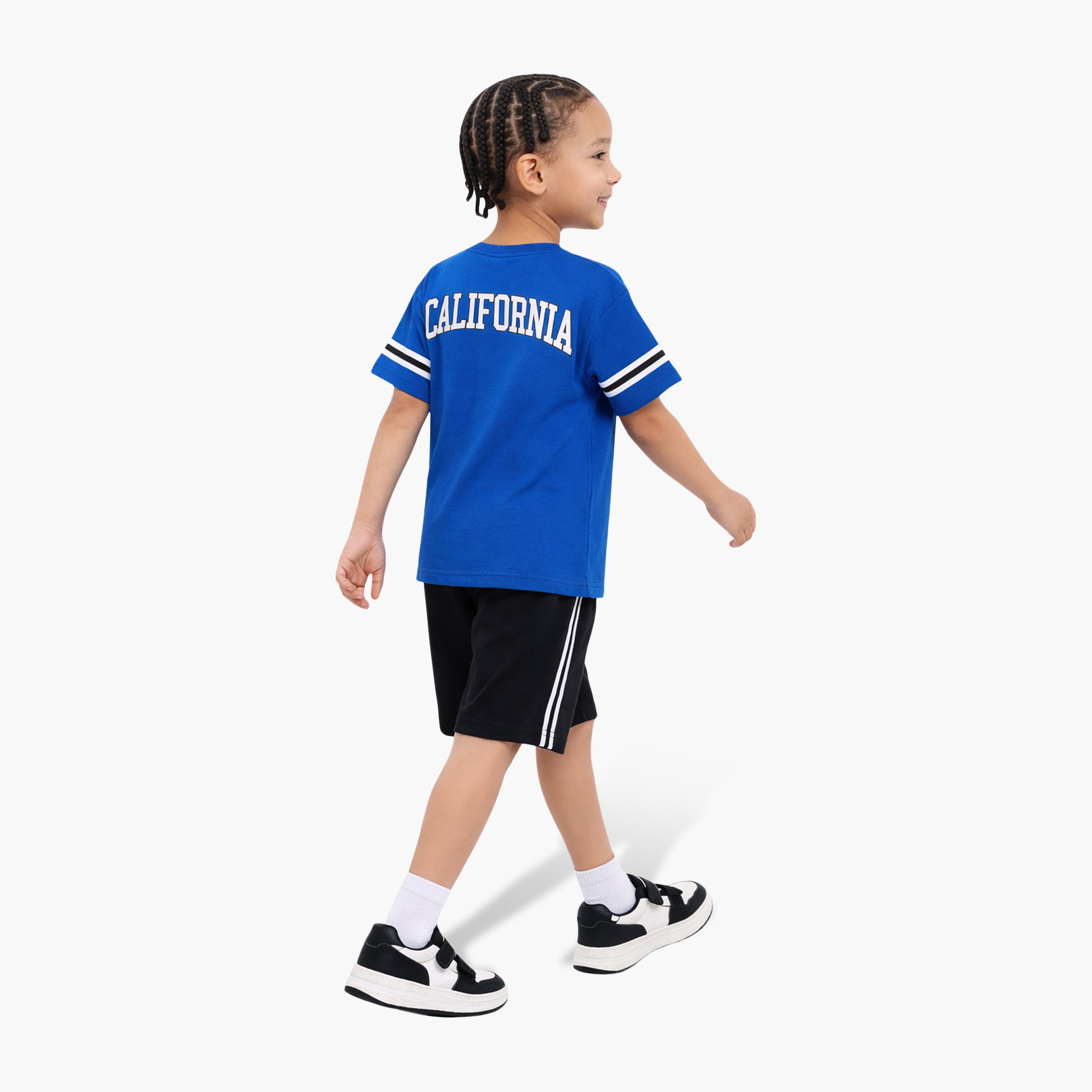 Victor and Jane Half Sleeves California 56 Jersey T-Shirt & Shorts Set-boys-clothing-setsandcoords-image-3
