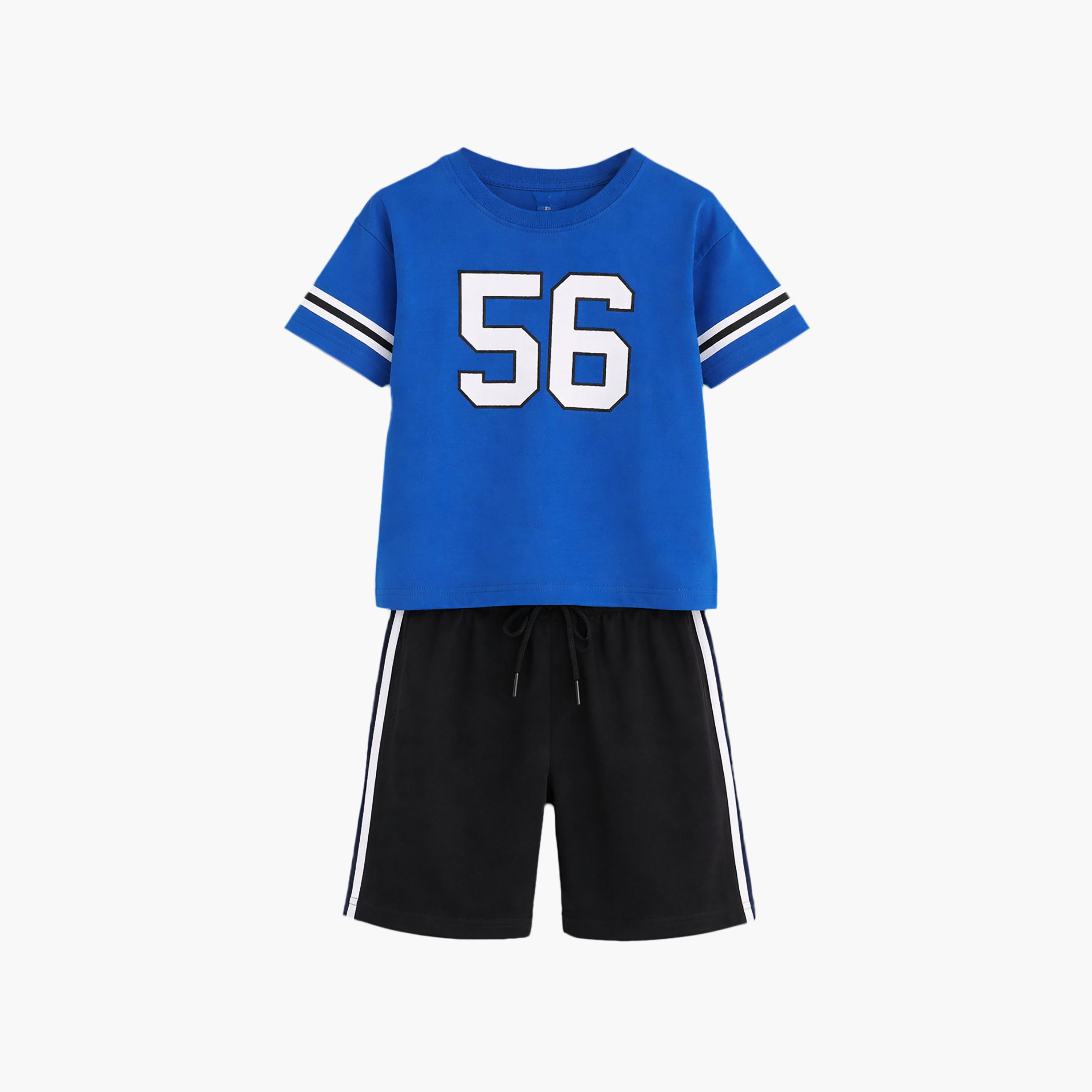 Victor and Jane Half Sleeves California 56 Jersey T-Shirt & Shorts Set-boys-clothing-setsandcoords-image-5