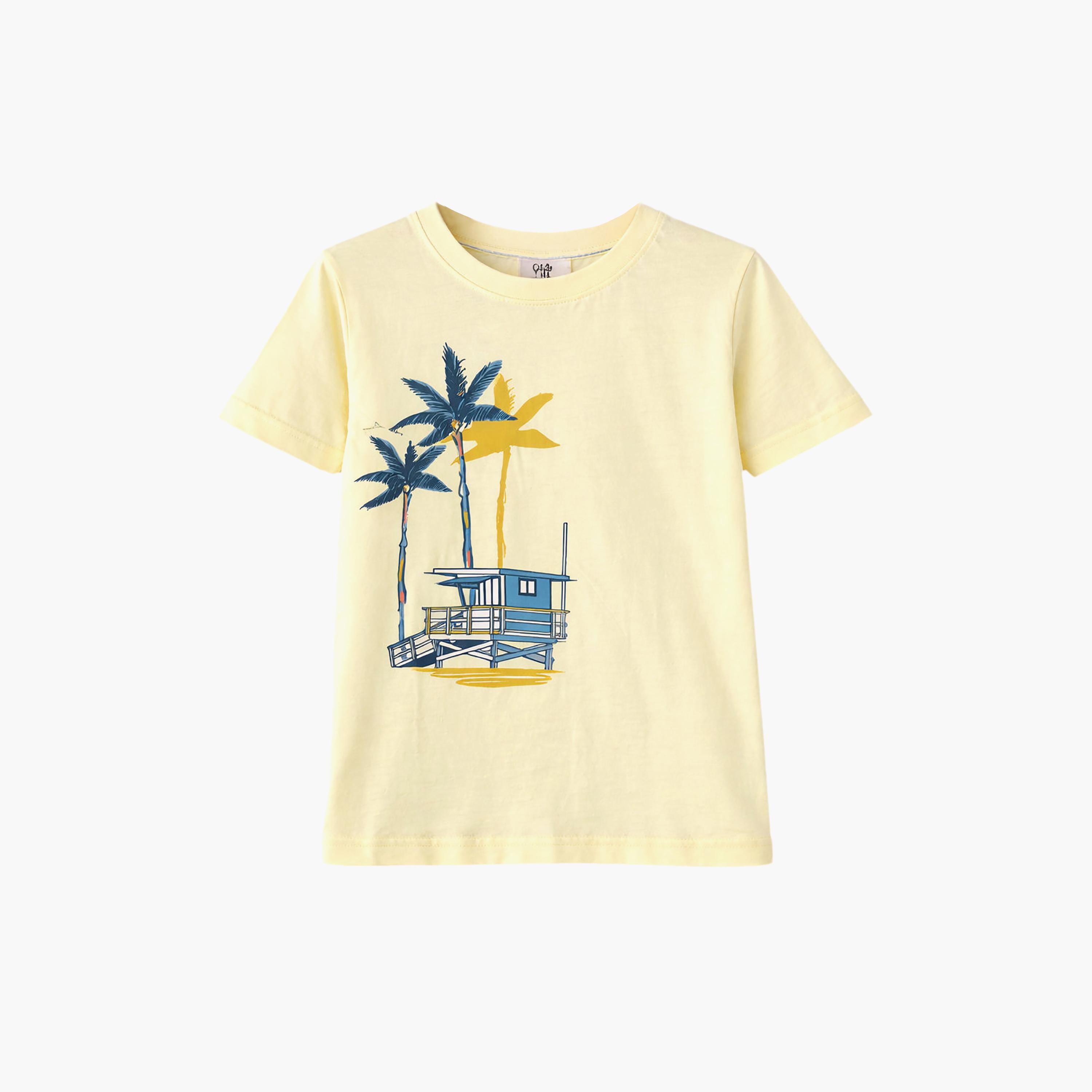طقم مكون من 4 قطع: تي شيرتات بأكمام قصيرة ورسومات، وبنطلون مع شورت من فيكتور آند جين-boys-clothing-setsandcoords-image-8