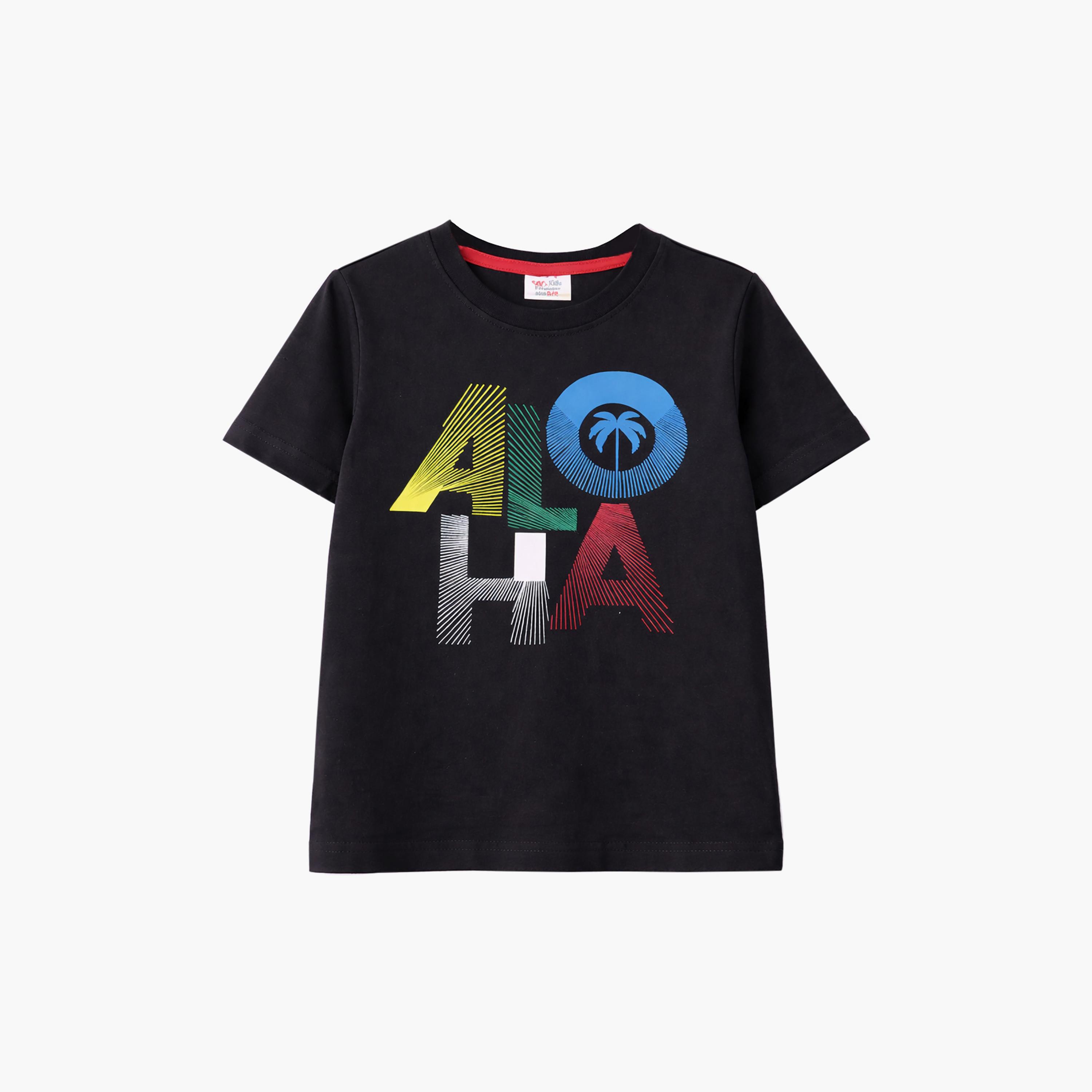 طقم مكون من تيشيرت بطبعة "ألوها" وشورت قطعتين من فيكتور آند جين-boys-clothing-setsandcoords-image-3