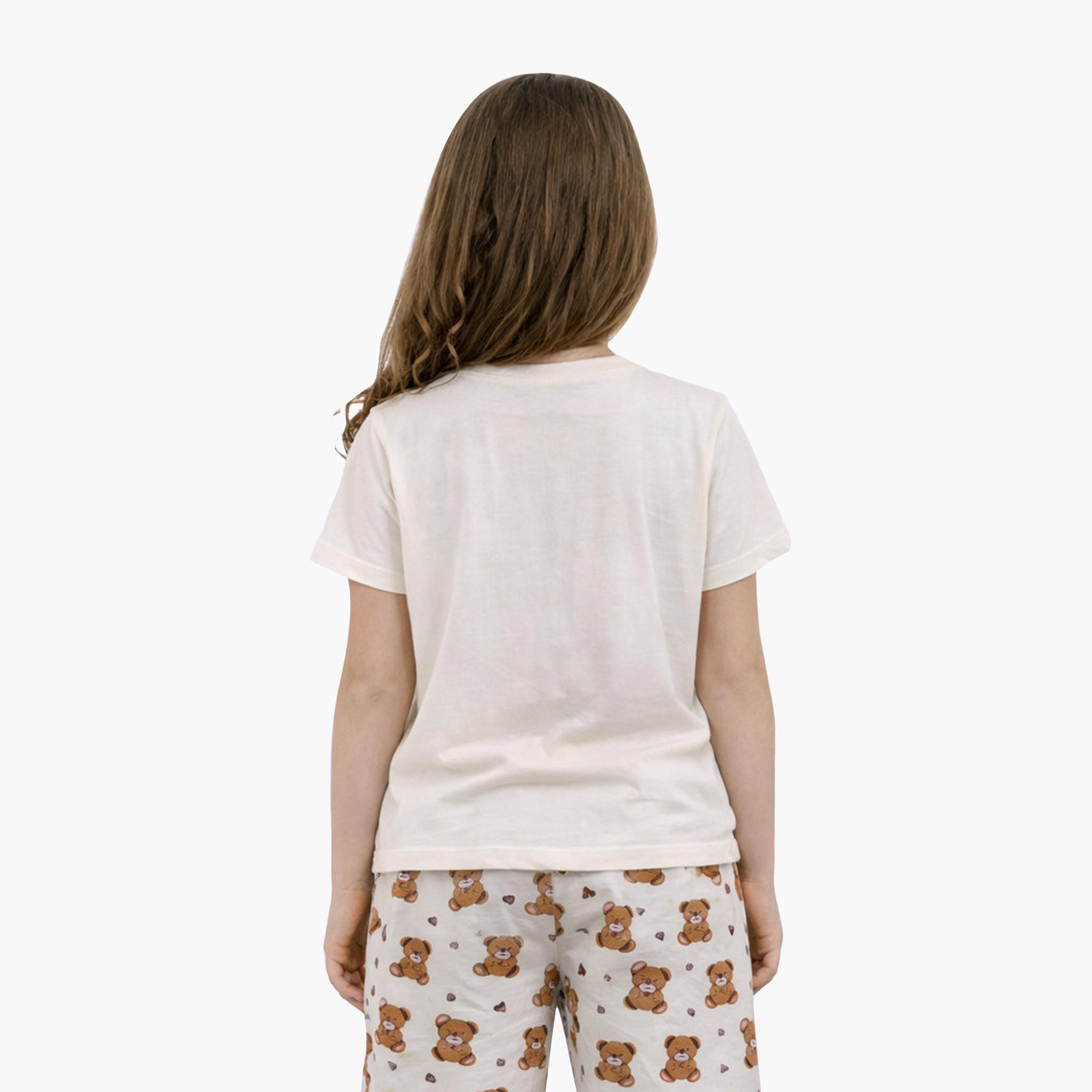 Victor and Jane Snuggle Time Printed Teddy T-Shirt & Printed Jogger Pants Set-girls-clothing-setsandcoords-image-2