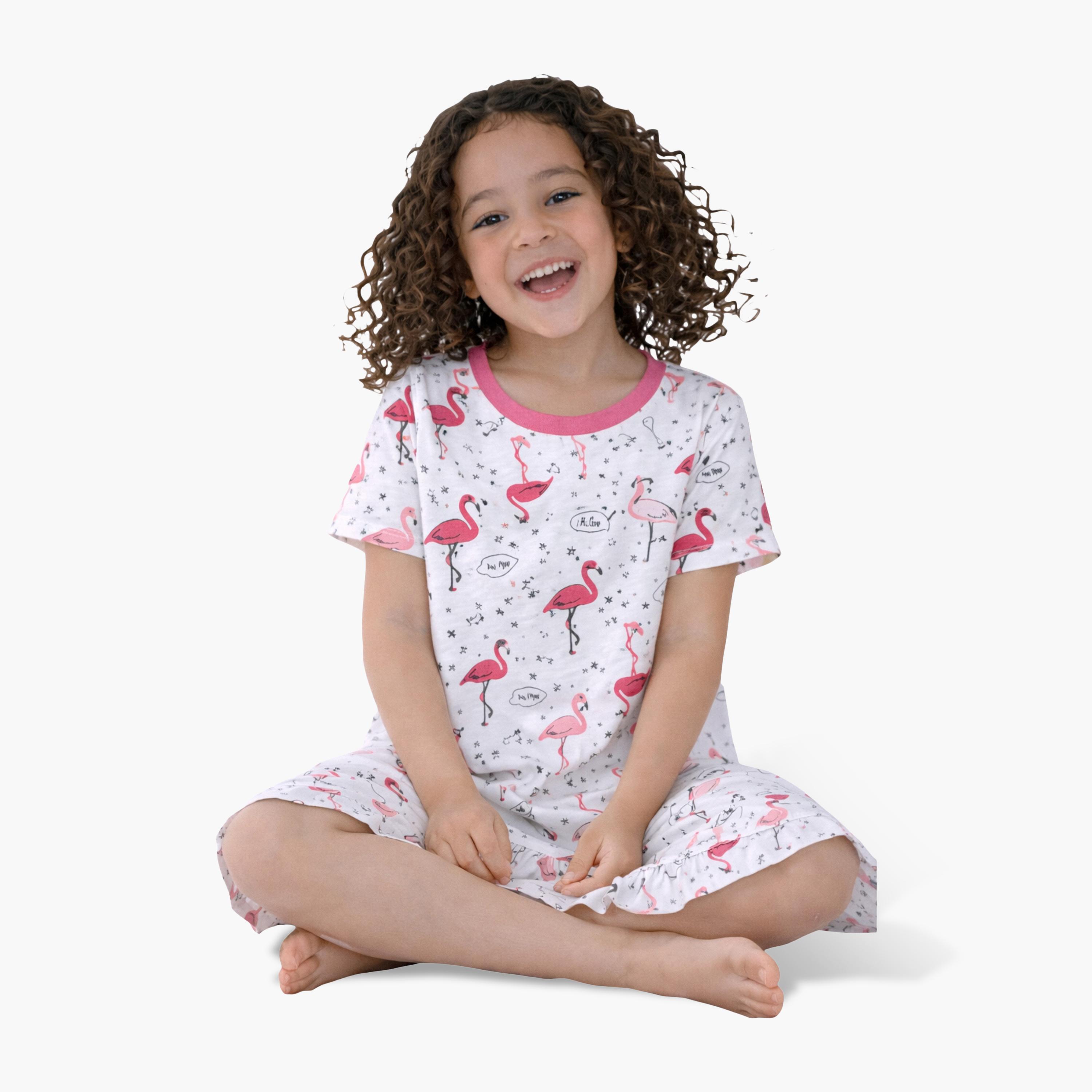 Victor and Jane Flamingo Print Sleep Tee Dress-girls-clothing-dressesandjumpsuits-image-3