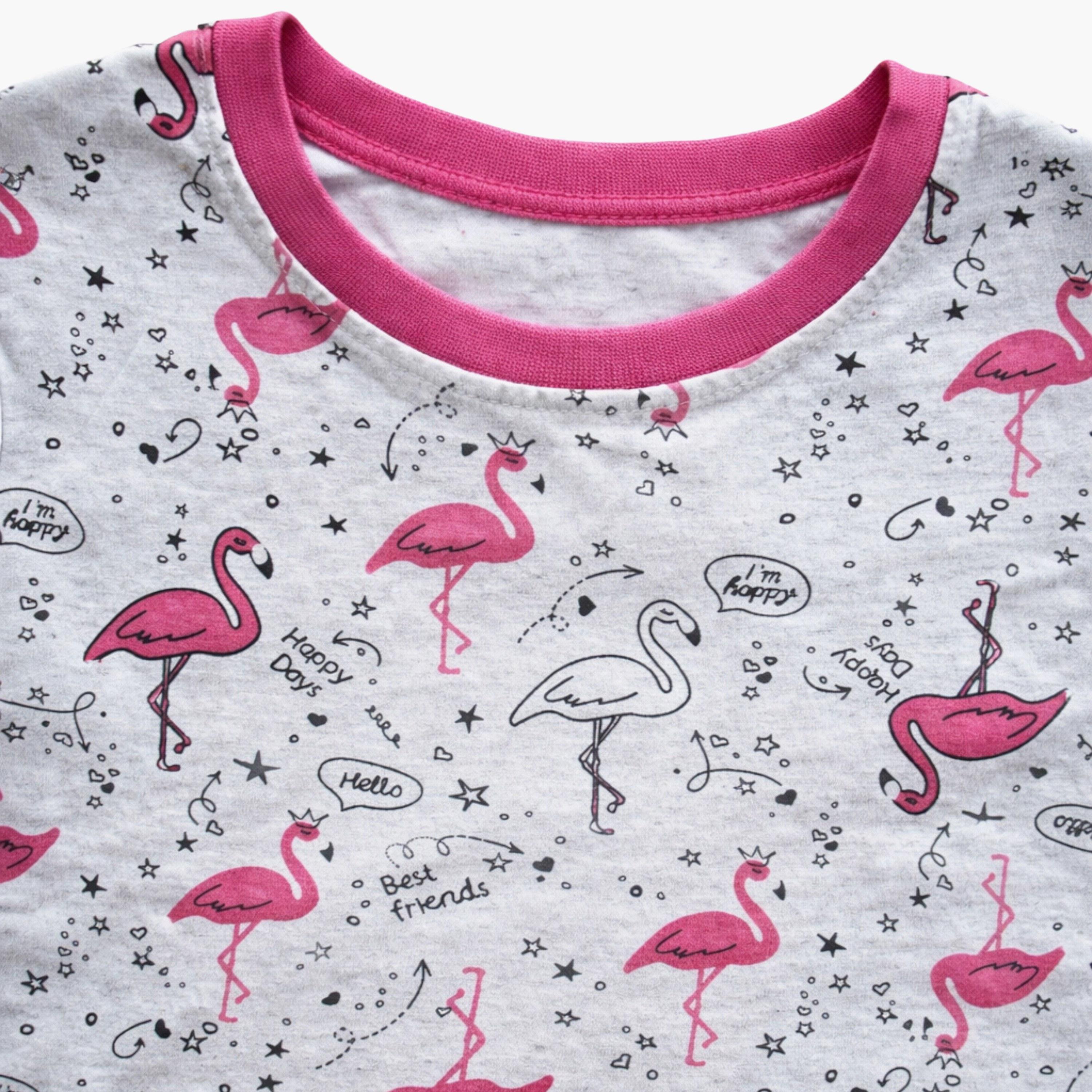 Victor and Jane Flamingo Print Sleep Tee Dress-girls-clothing-dressesandjumpsuits-image-5