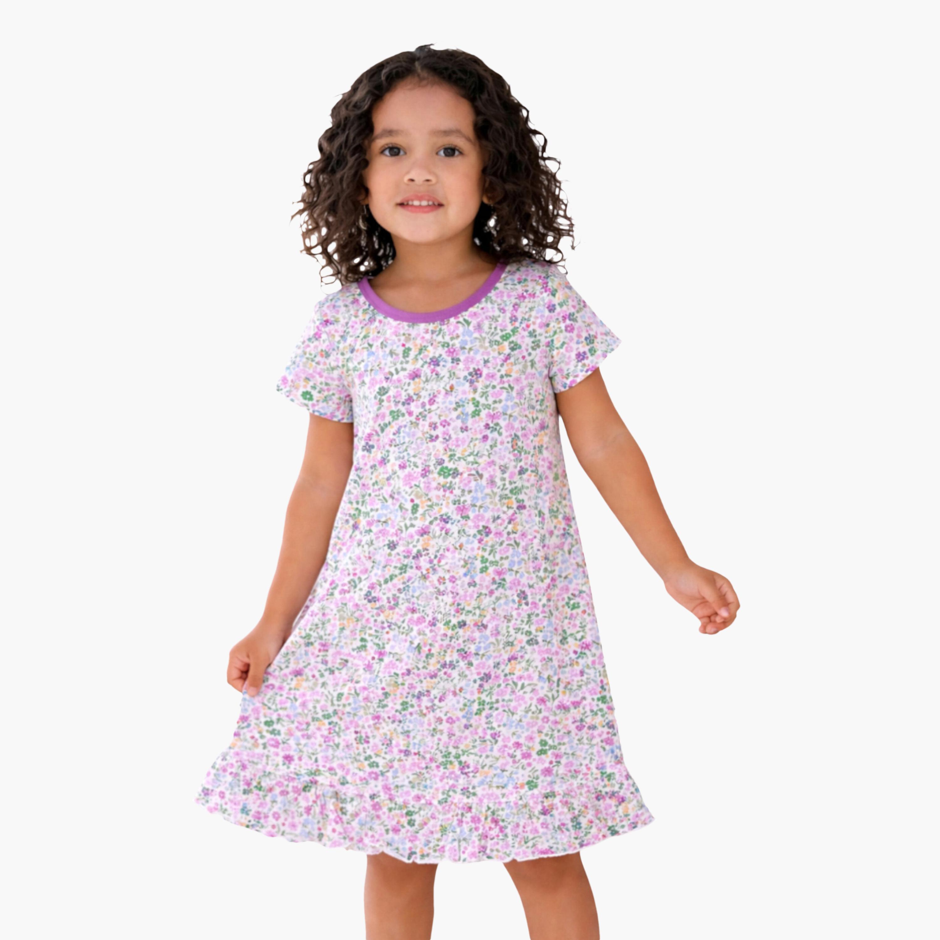 Victor and Jane Floral Print Sleep Tee Dress-girls-clothing-dressesandjumpsuits-image-2