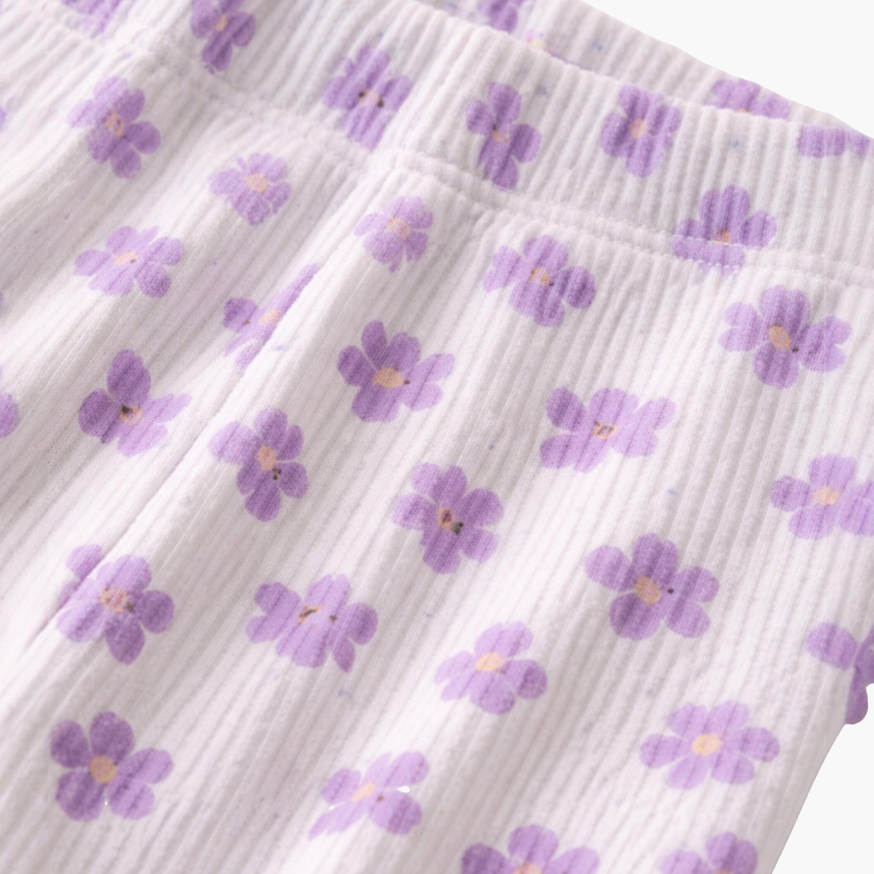 طقم بلوزة برسومات فراشة وأكمام كشكشة وبنطلون بطبعة نجوم من فيكتور آند جين-baby-girls-clothing-setsandcoords-image-4