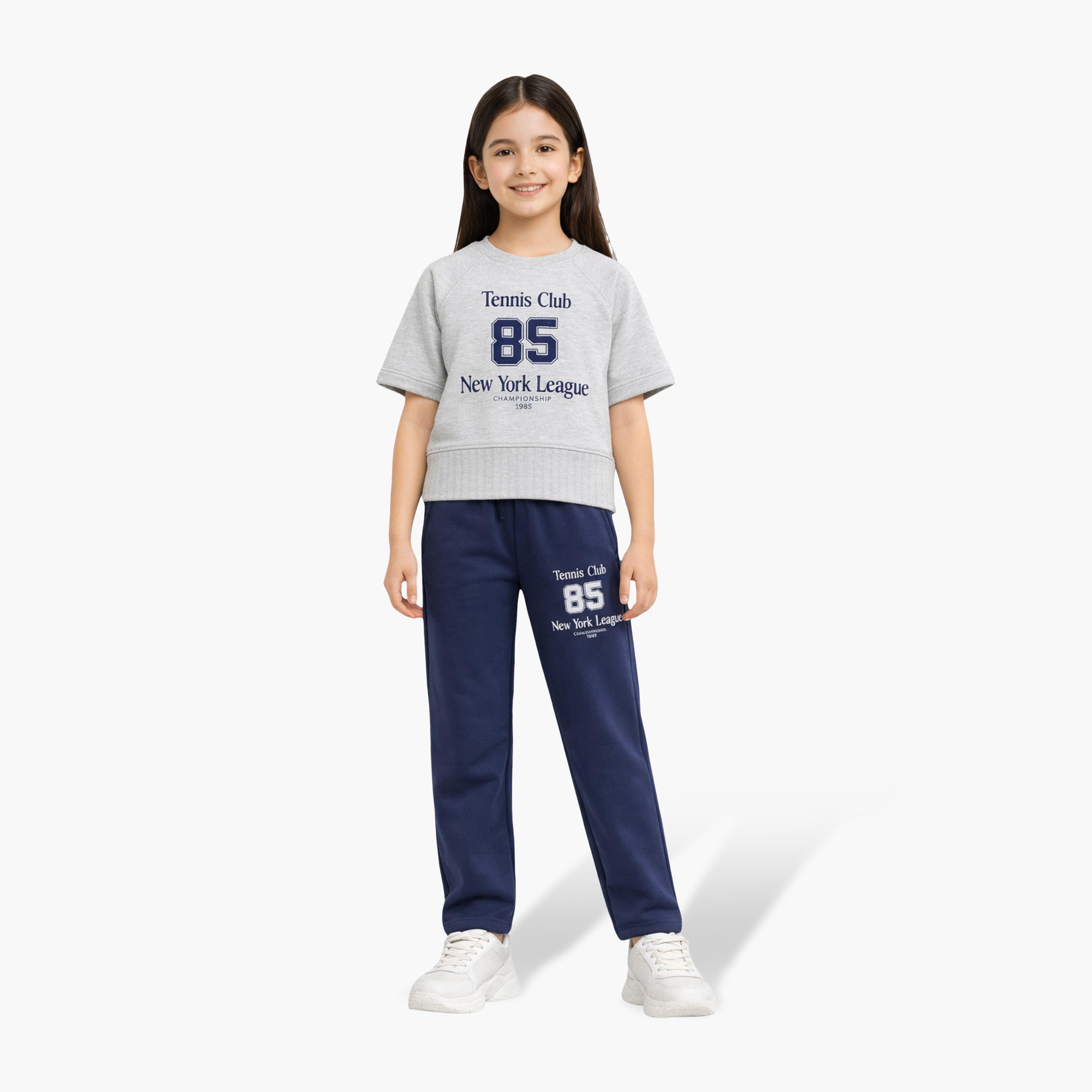 Victor and Jane Tennis Club Print T-Shirt & Pants Set-baby-girls-clothing-setsandcoords-image-1