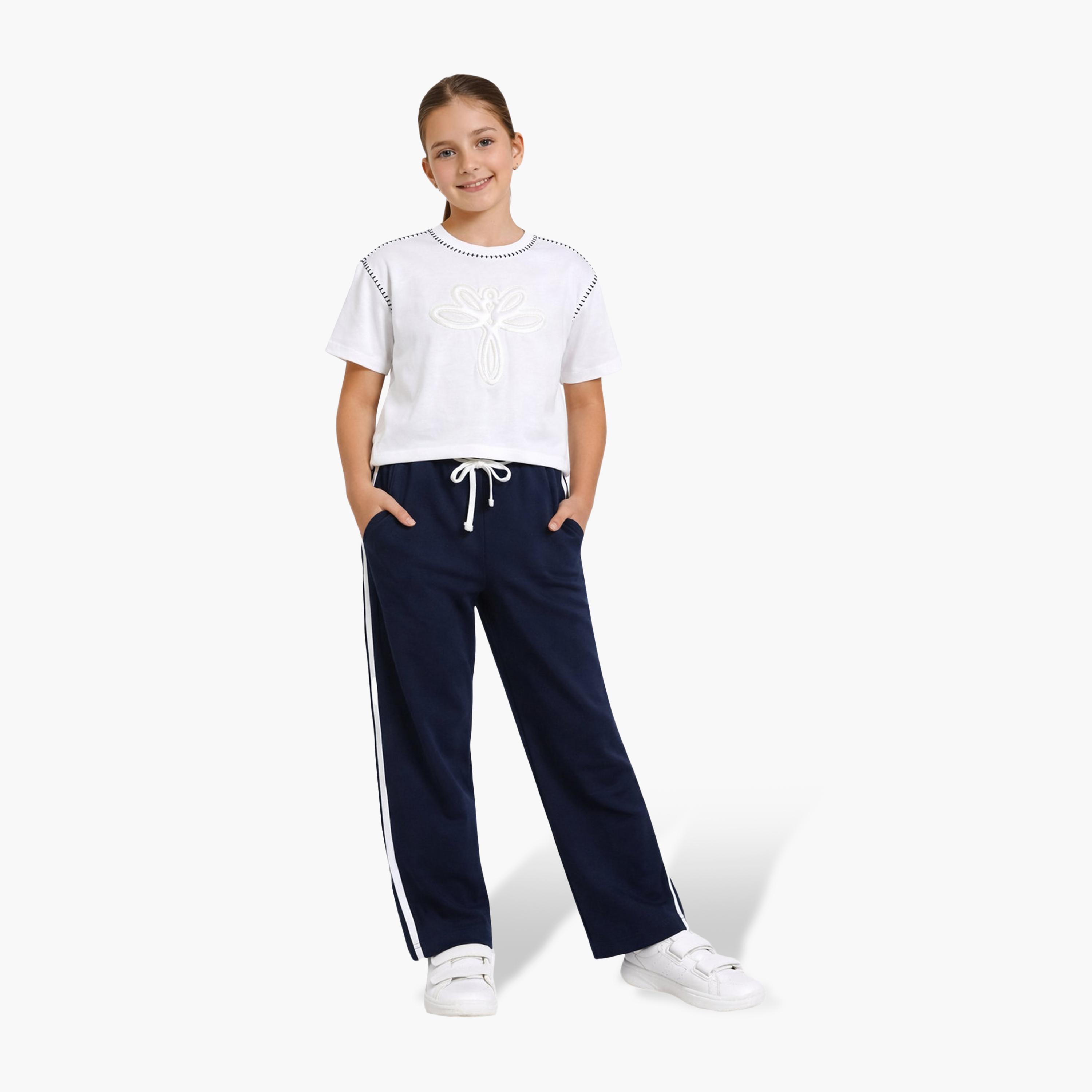 Victor and Jane Classy Embossed Top & Pants Set-girls-clothing-setsandcoords-image-1