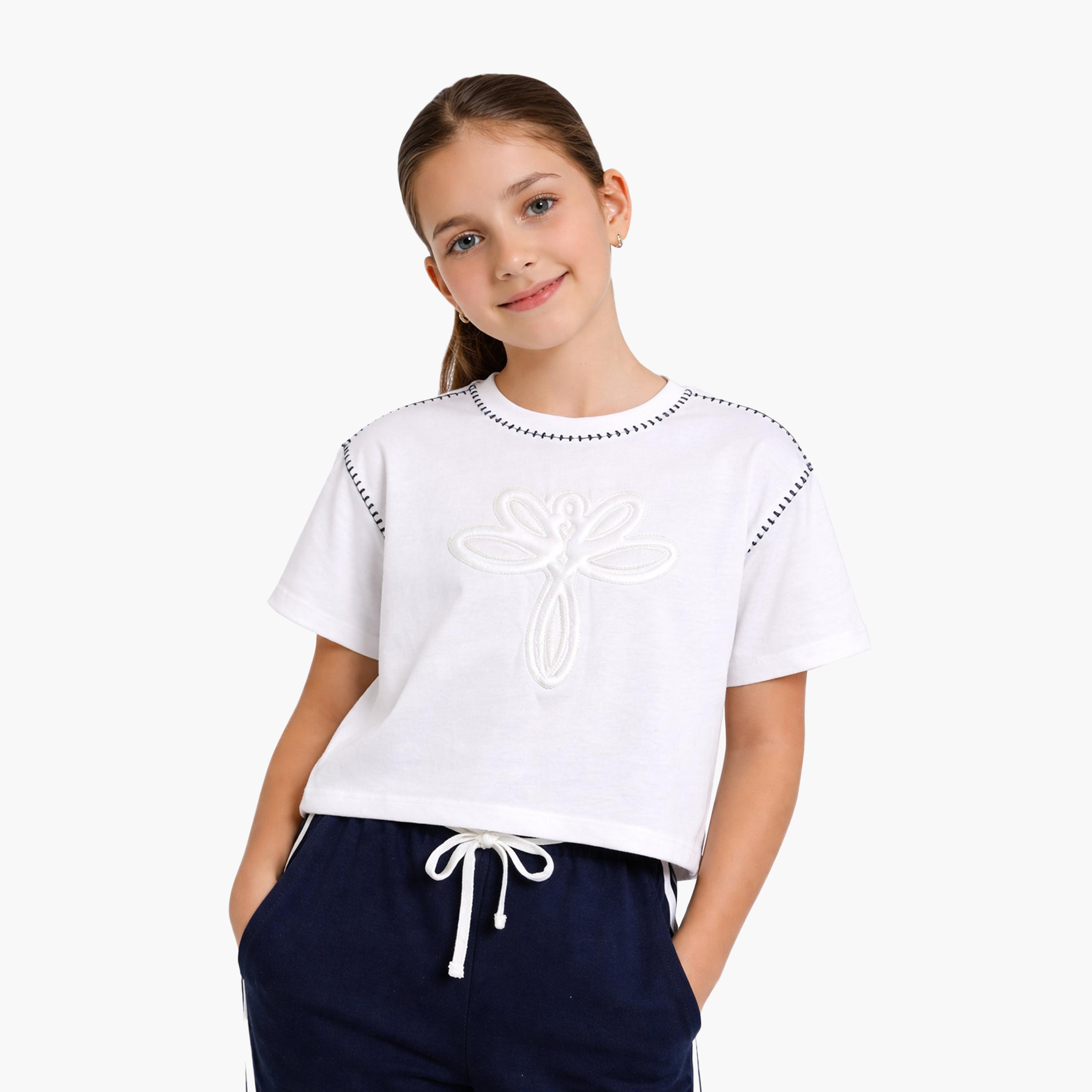 Victor and Jane Classy Embossed Top & Pants Set-girls-clothing-setsandcoords-image-2