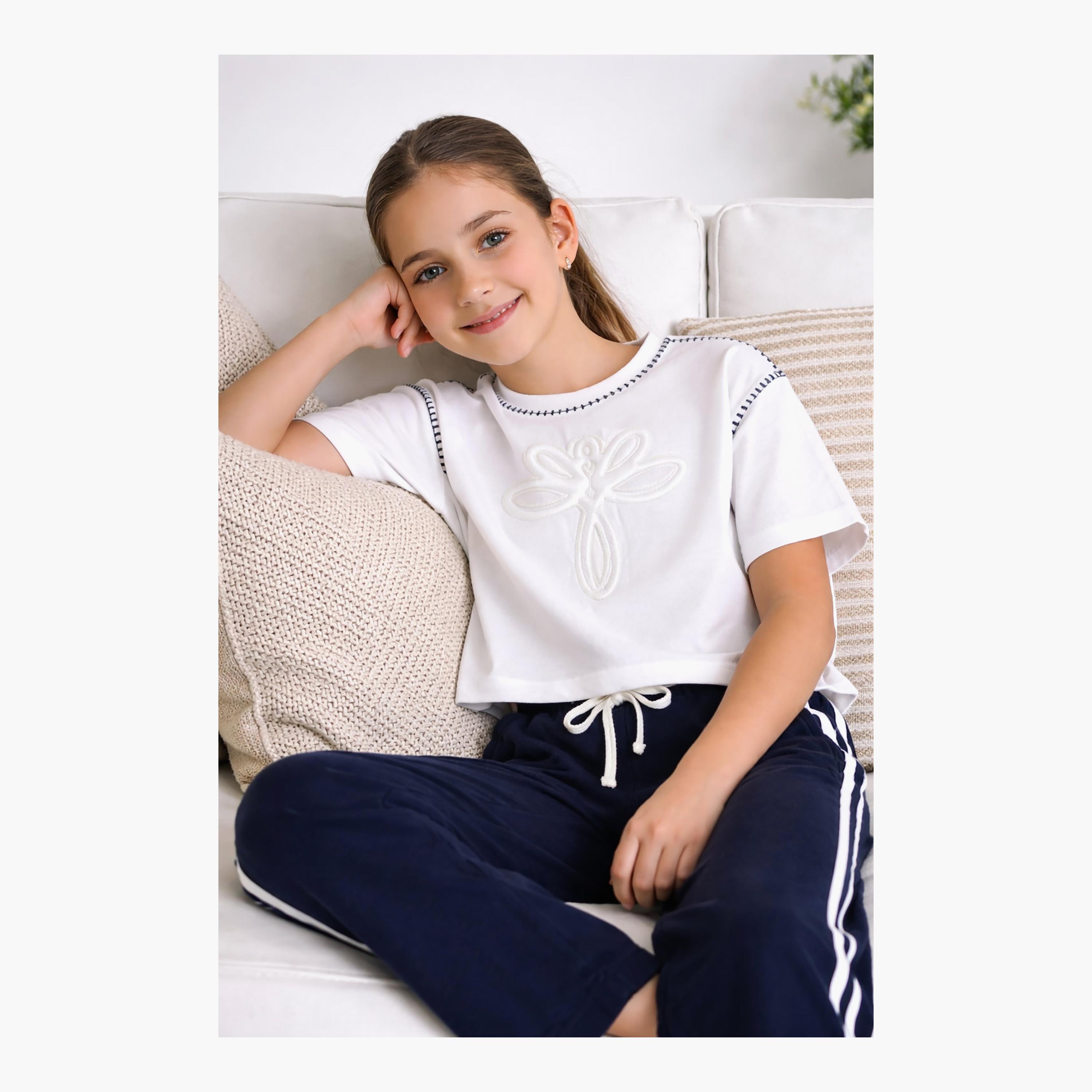 Victor and Jane Classy Embossed Top & Pants Set-girls-clothing-setsandcoords-image-3