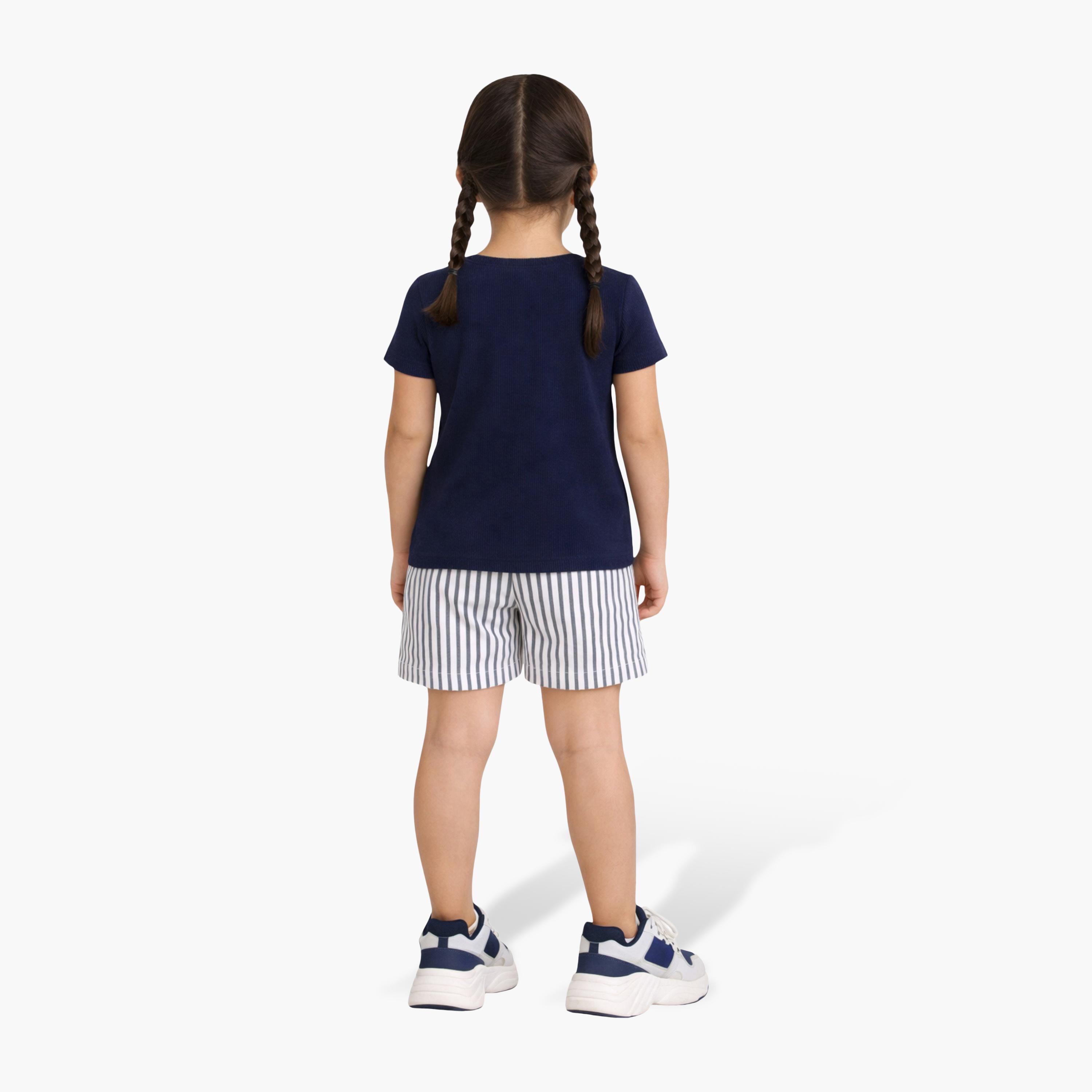 Victor and Jane Short Sleeves Striped Top & Short Sets-girls-clothing-setsandcoords-image-3