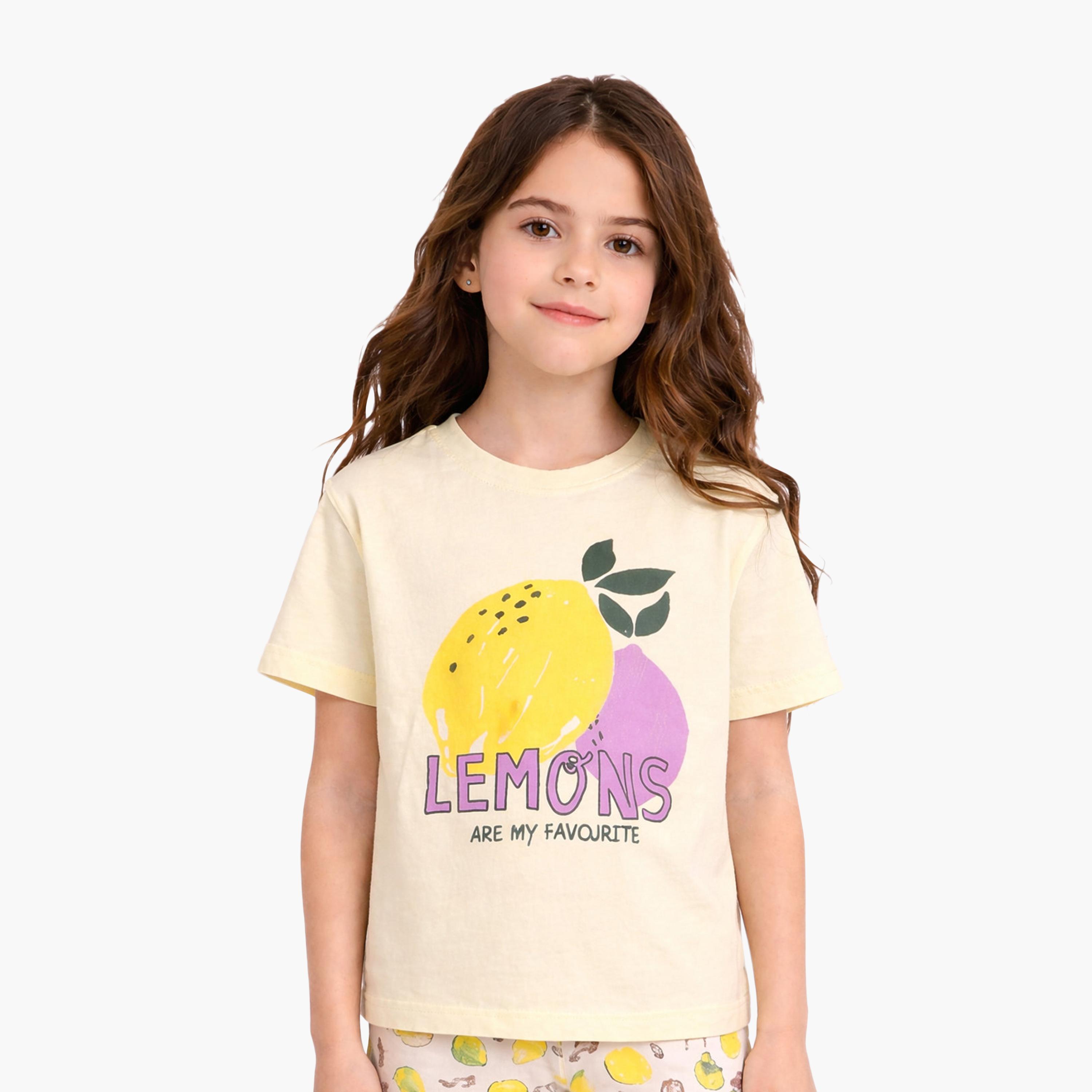 طقم مكون من قطعتين تي شيرت مطبوع بأكمام قصيرة مع قطعتين ليجنز من فيكتور آند جين-baby-girls-clothing-setsandcoords-image-5