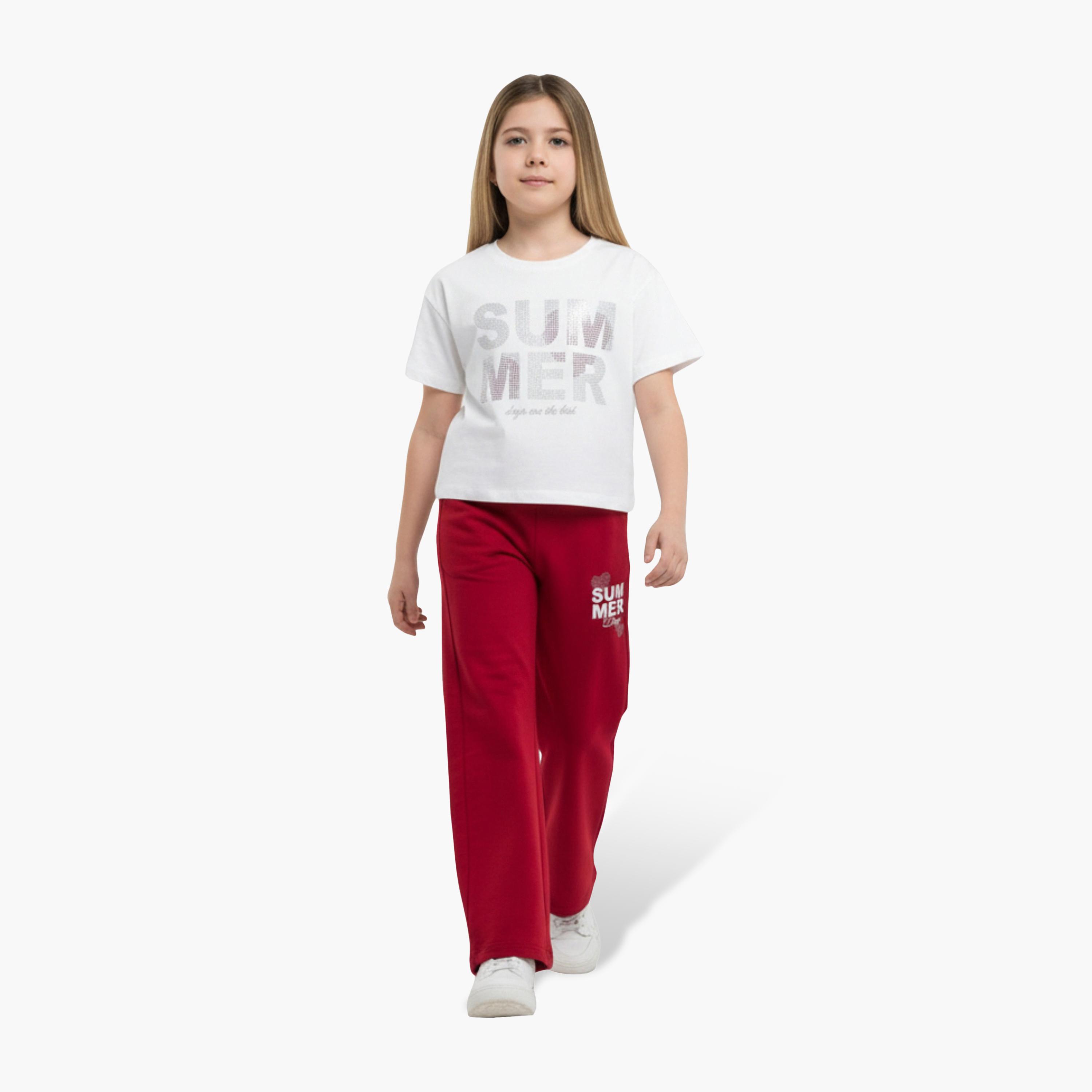 Victor and Jane Summer Days Printed Top & Pants Set-girls-clothing-setsandcoords-image-1