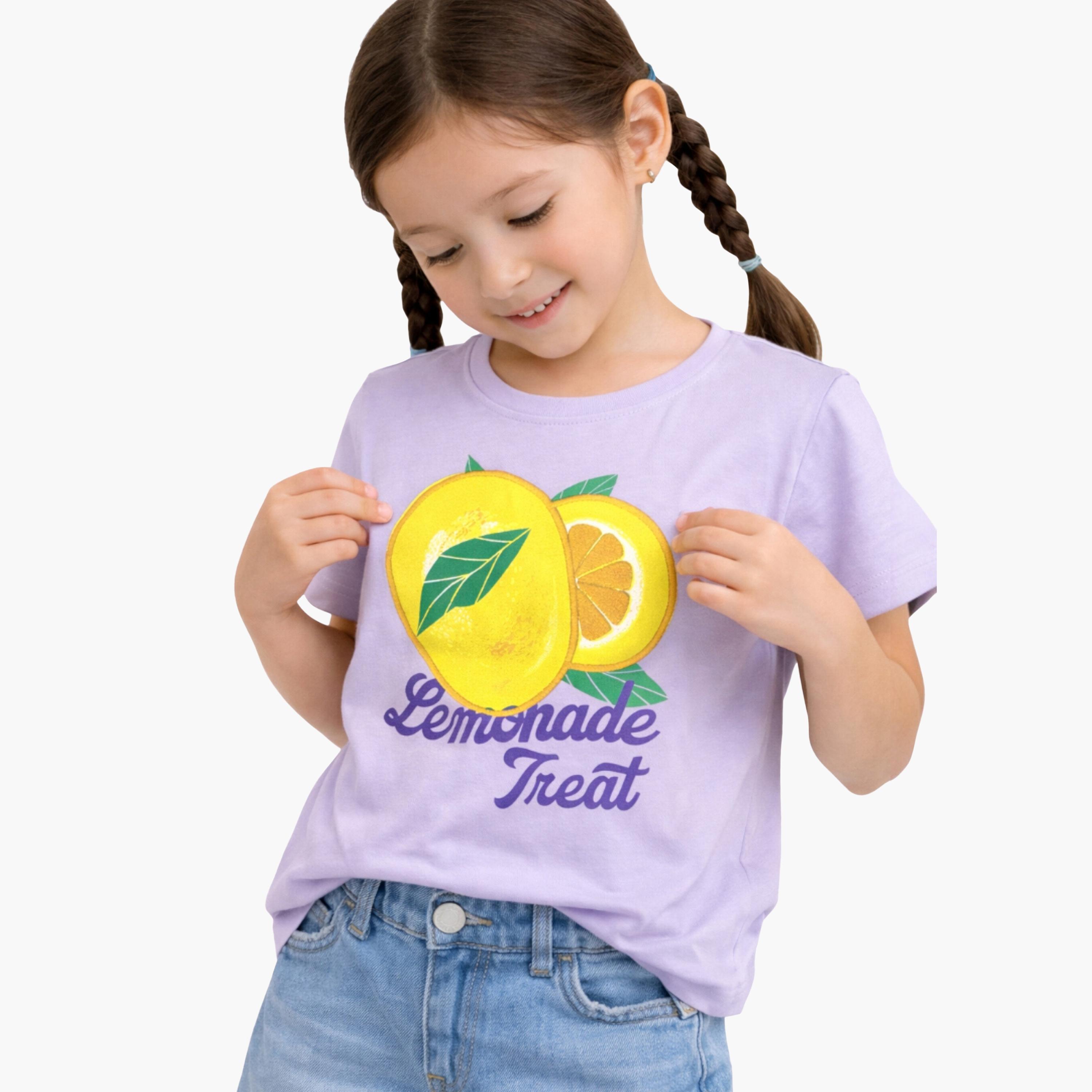 Victor and Jane Short Sleeves Lemonade Treat Embellished T-Shirt-girls-clothing-tshirts-image-2