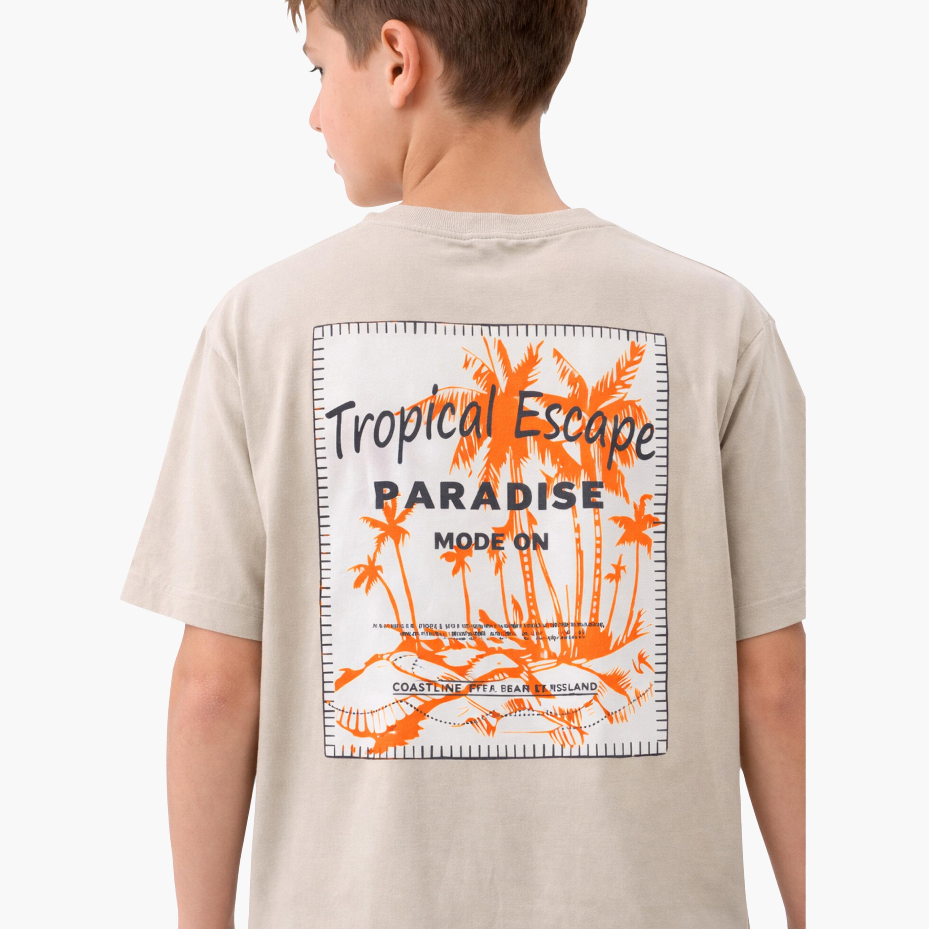 Victor and Jane Tropical Escape Printed Relaxed Fit T-Shirt and Shorts Set-boys-clothing-setsandcoords-image-3