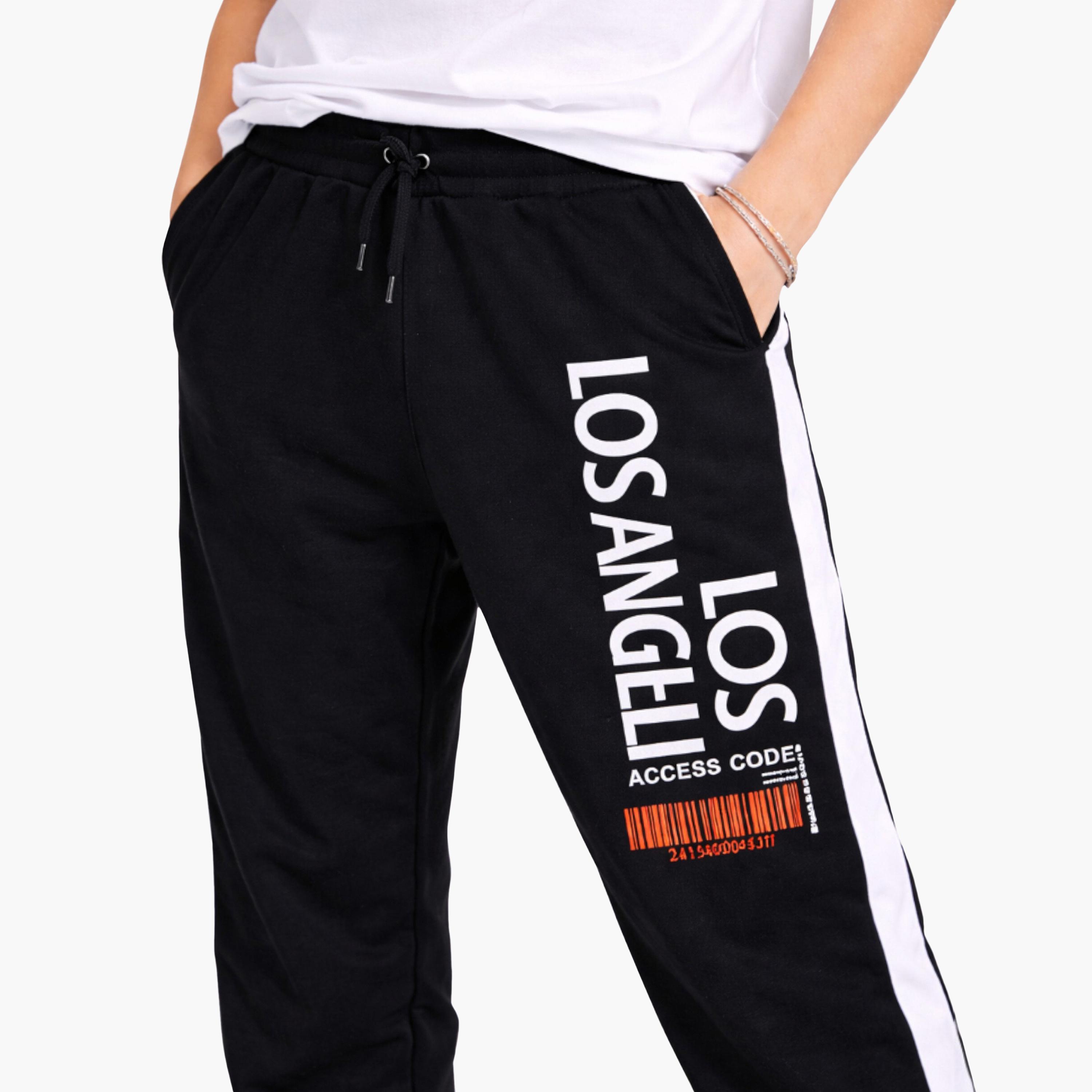 Victor and Jane Basketball Printed T-Shirt & Black Joggers Set-boys-clothing-setsandcoords-image-4