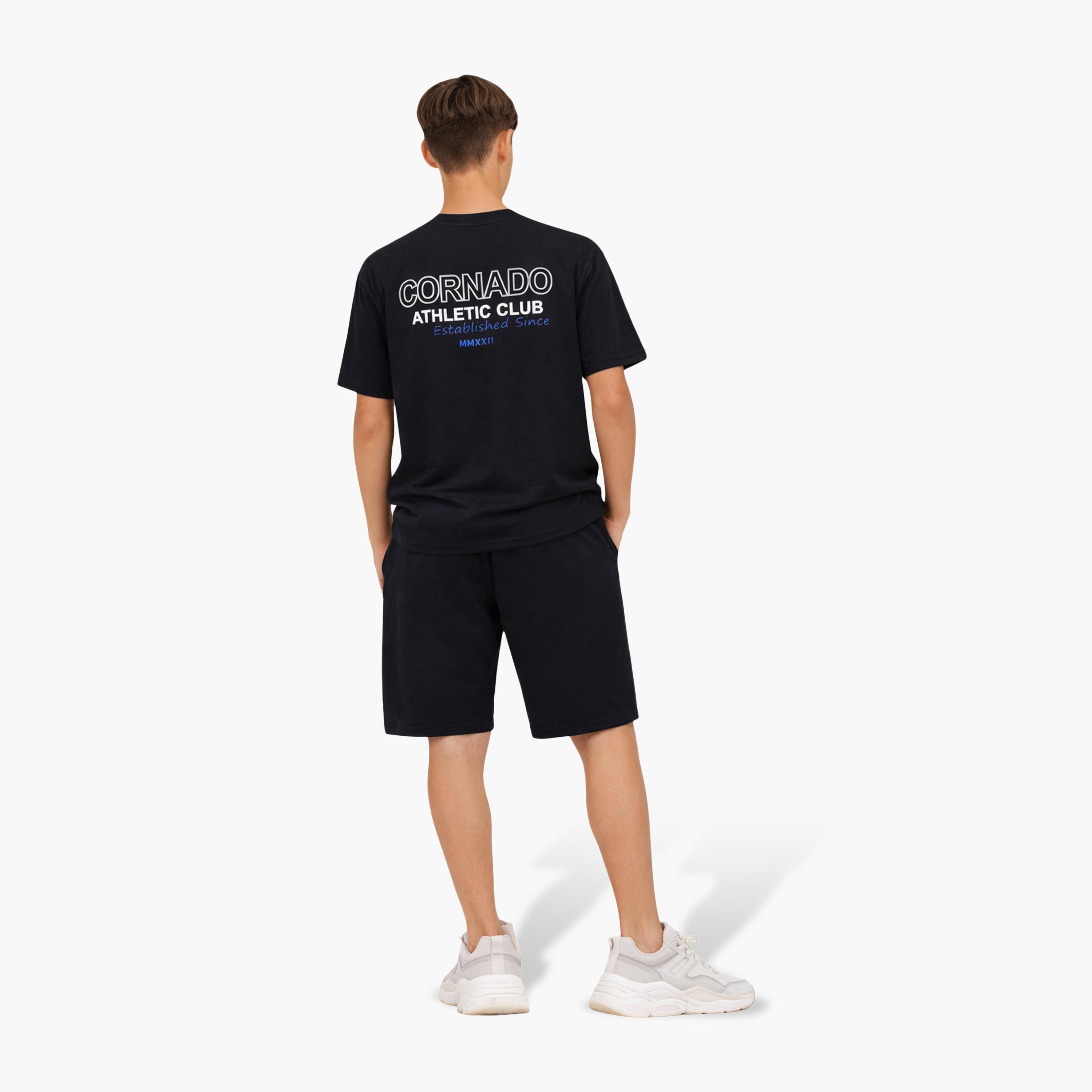 طقم تي شيرت "Corrado Athletic Club" وشورت أسود من فيكتور آند جين-boys-clothing-setsandcoords-image-2