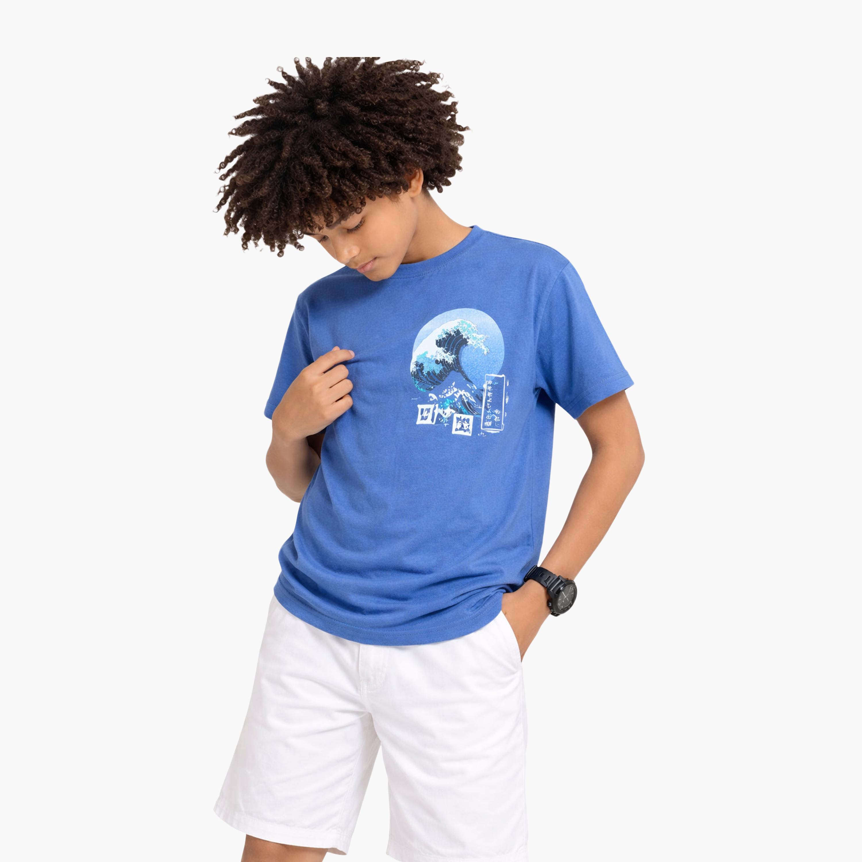 Victor and Jane Half Sleeves Tokyo Bay Graphic Relaxed Fit T-Shirt-boys-clothing-tshirtsandpolos-image-2