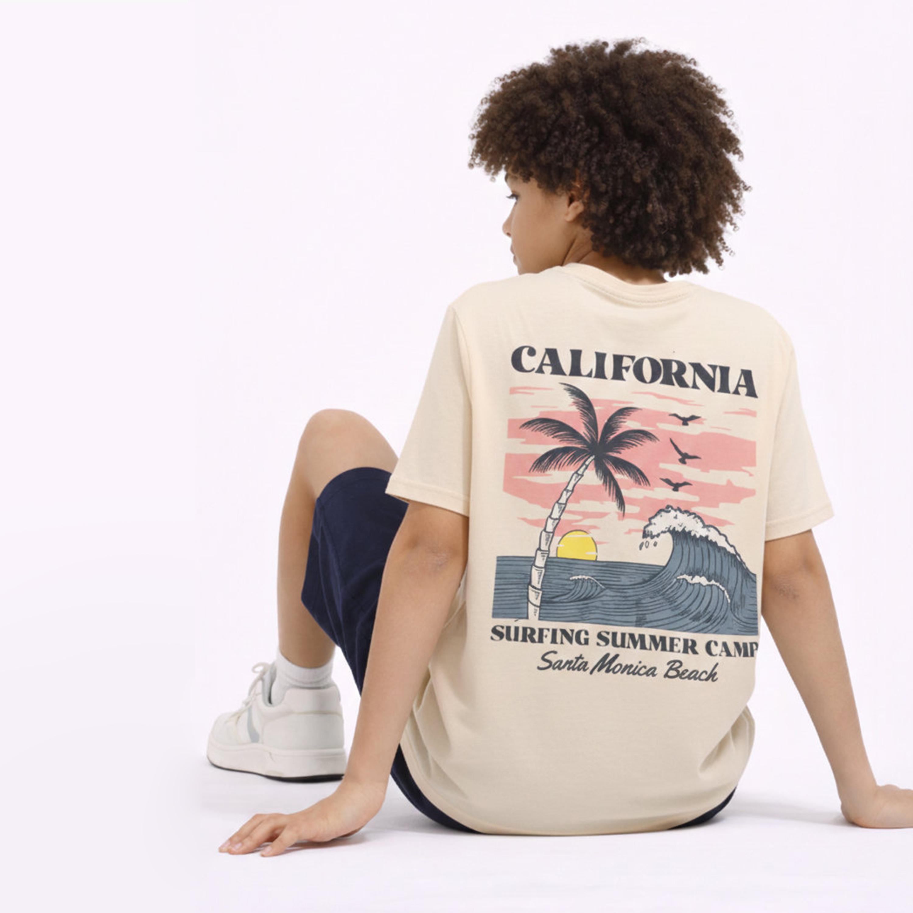 تيشيرت بقصة ريلاكسد فيت وأكمام نصفية بطبعة كاليفورنيا غرافيك من فيكتور أند جين-boys-clothing-tshirtsandpolos-image-3