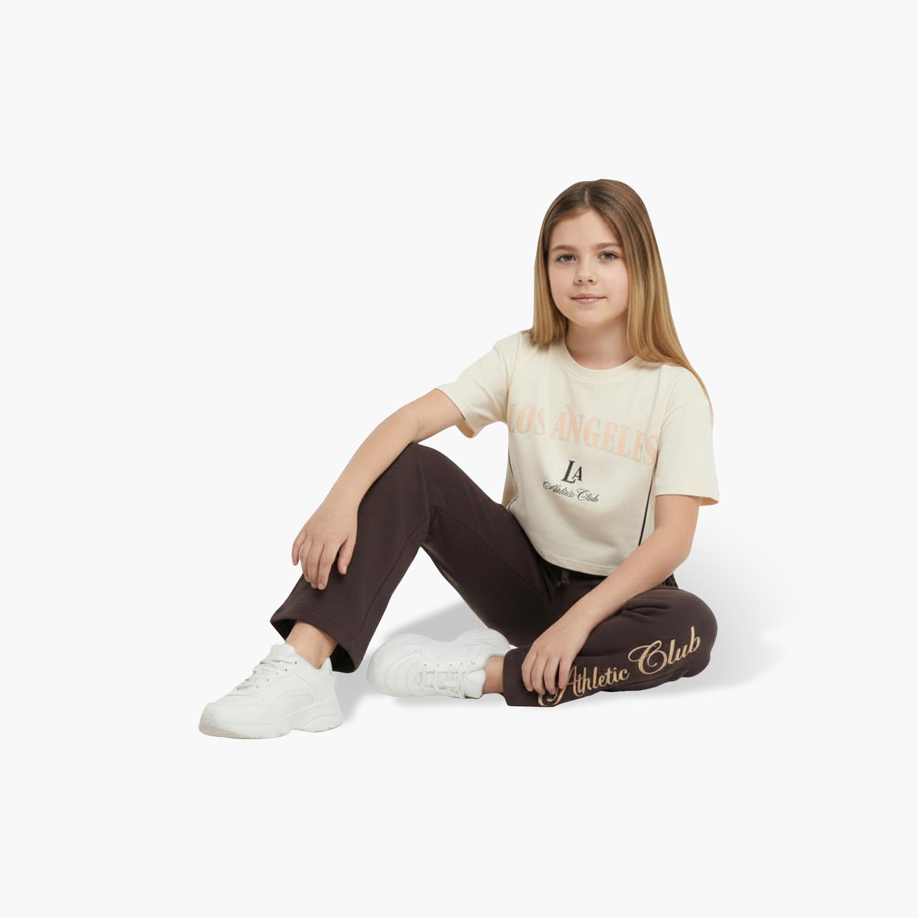 Victor and Jane Los Angeles Printed T-Shirt & Wide-Leg Pants Set-girls-clothing-setsandcoords-image-3