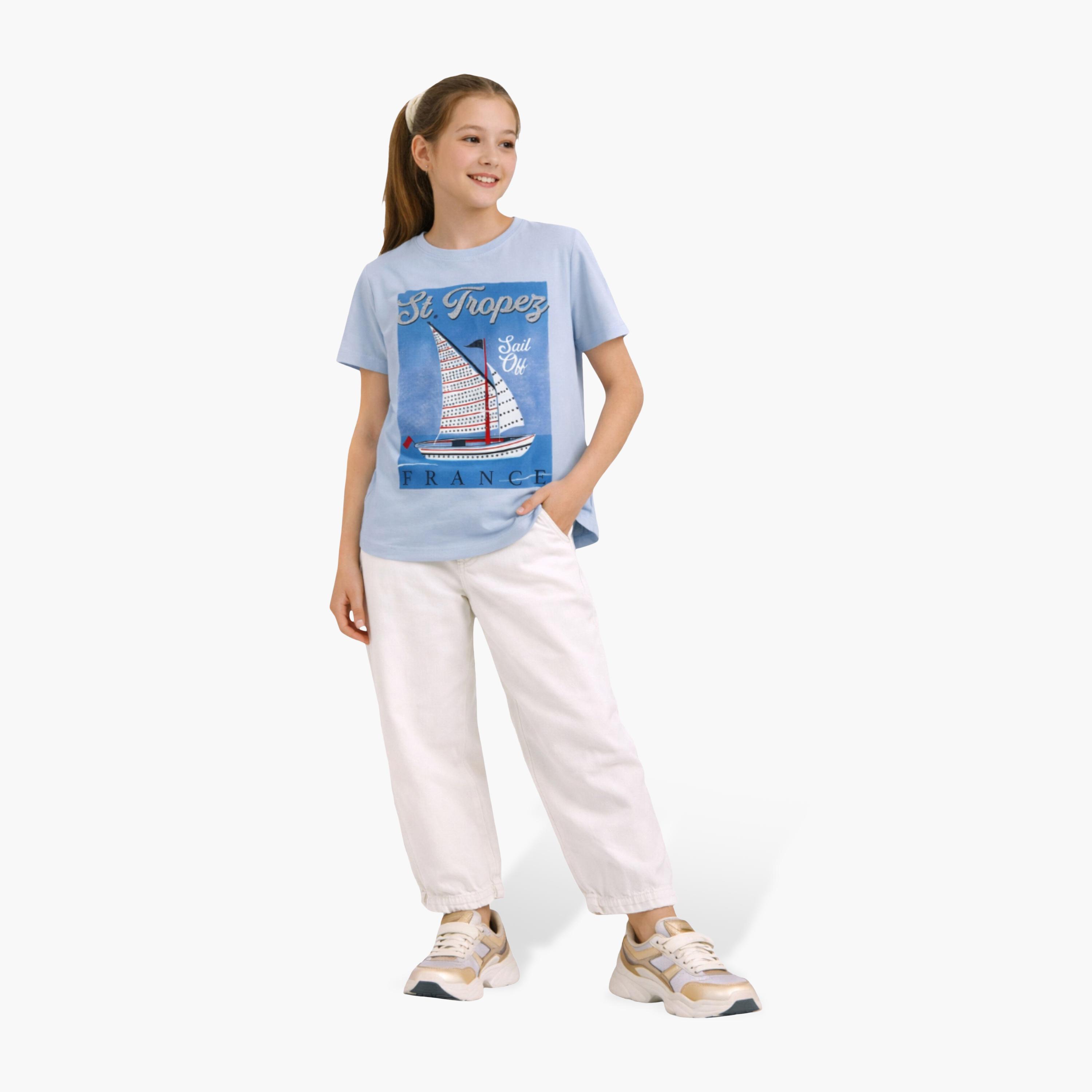 Victor and Jane Short Sleeves St.Tropez France Embellished T-Shirt-girls-clothing-tshirts-image-2