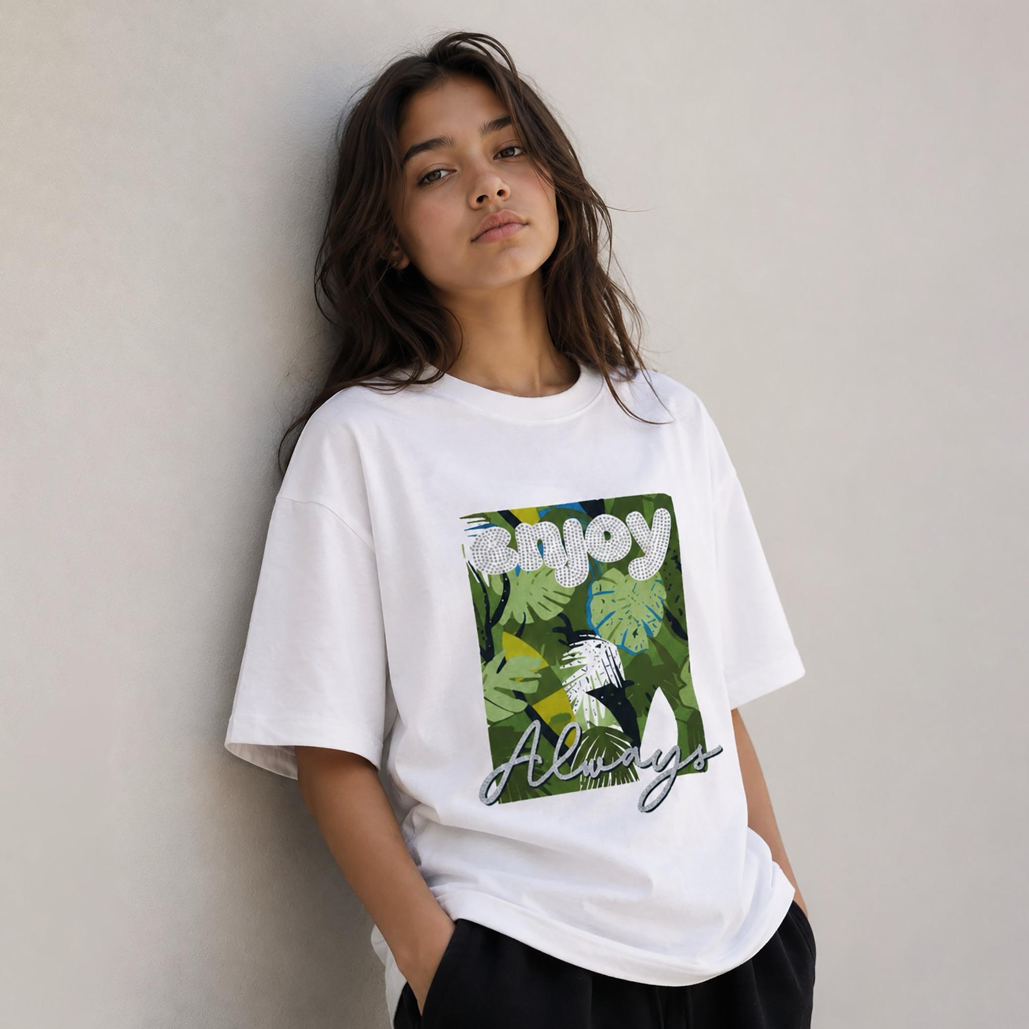 Victor and Jane Amalfi Coast Embroidered Oversized Graphic T-Shirt-girls-clothing-tshirts-image-2