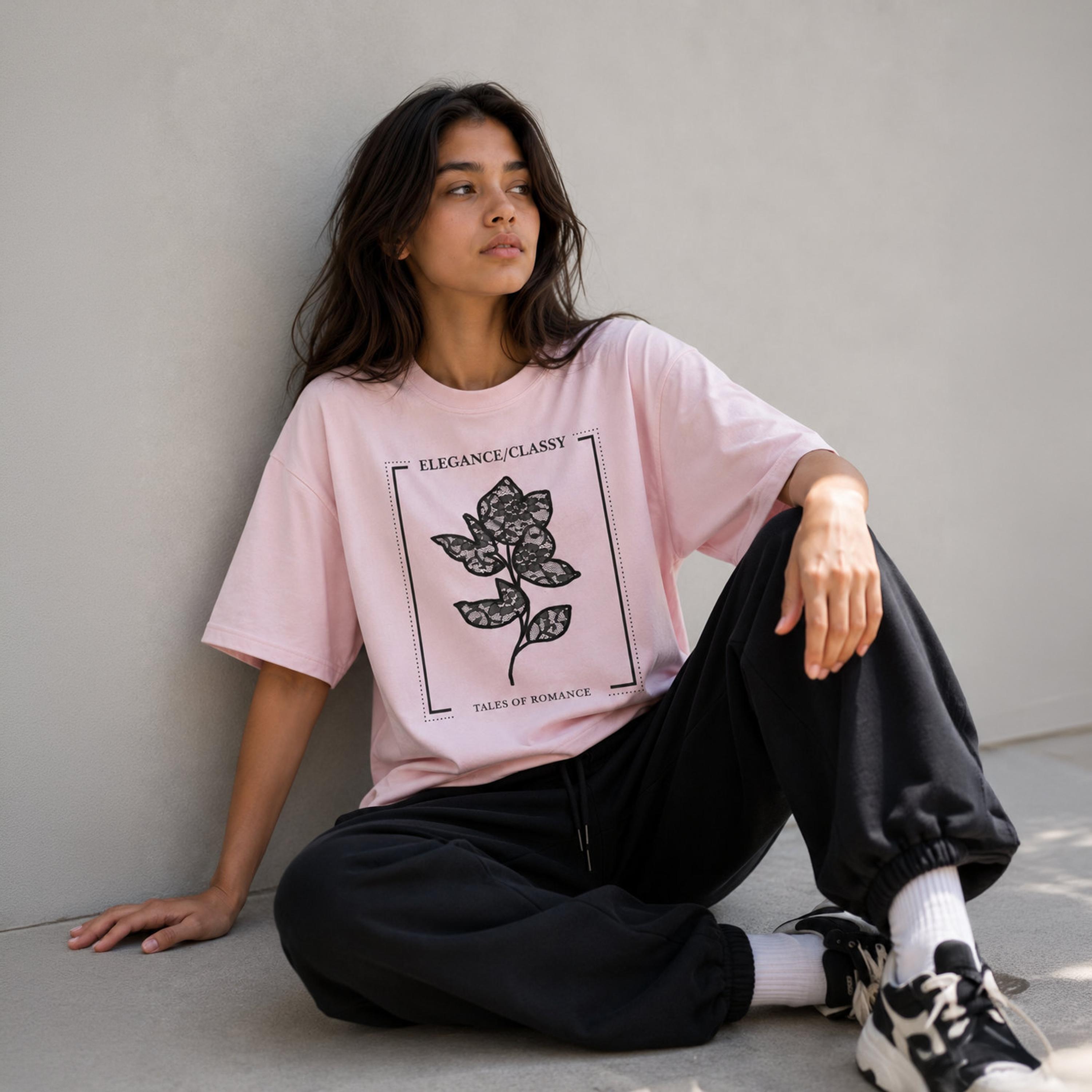 Victor and Jane Paradise Embroidered Oversized Graphic T-Shirt-girls-clothing-tshirts-image-2