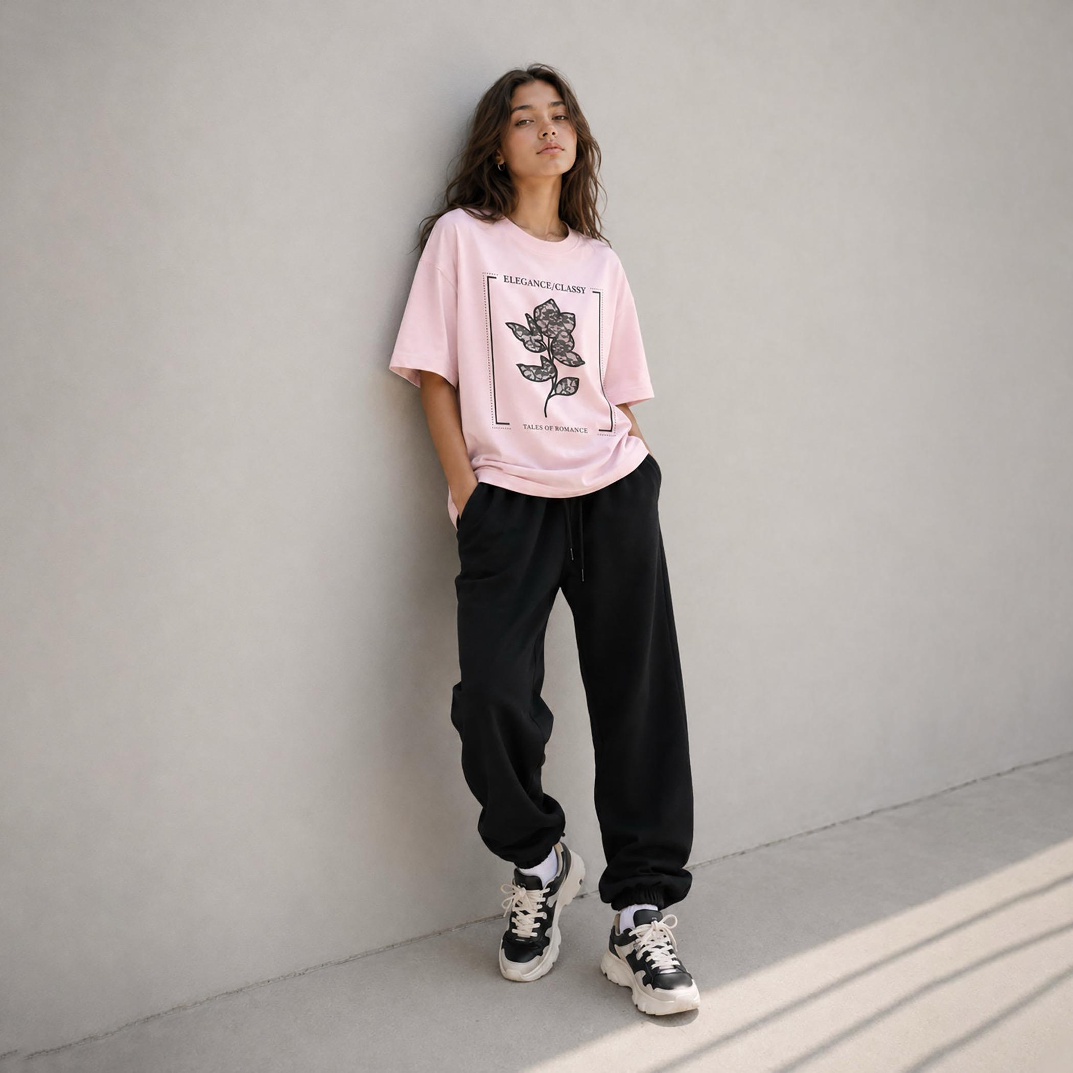 Victor and Jane Paradise Embroidered Oversized Graphic T-Shirt-girls-clothing-tshirts-image-4
