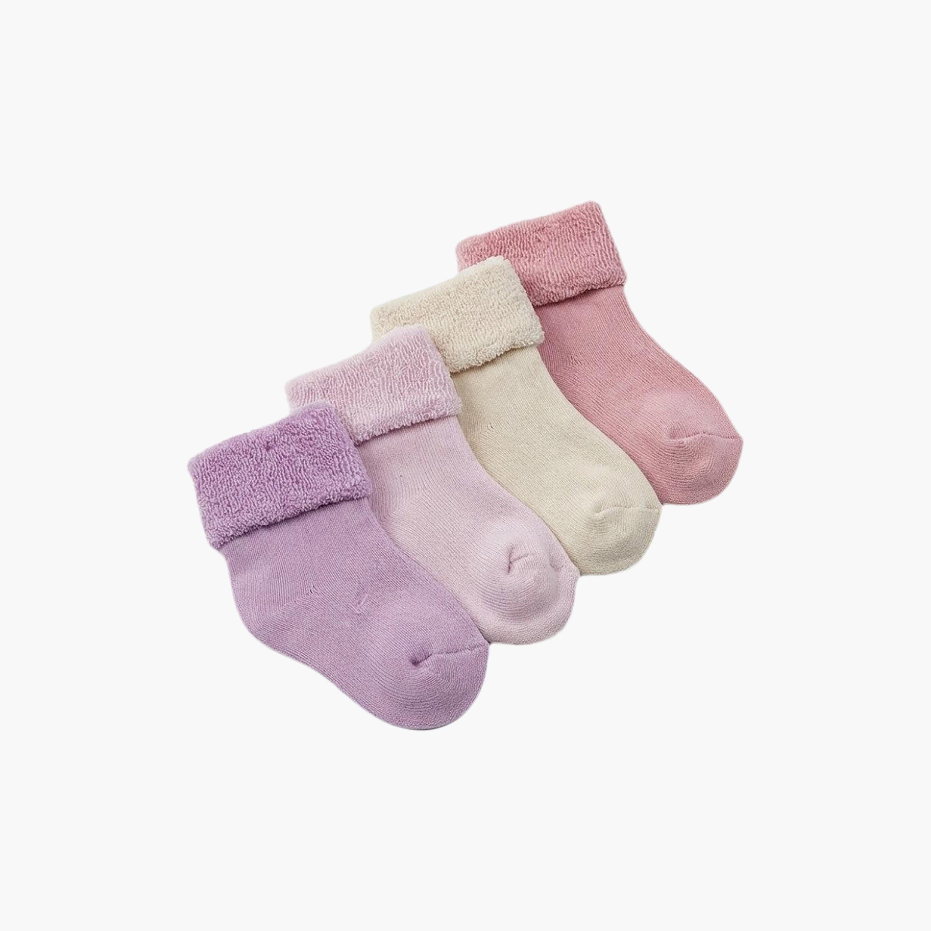 Victor and Jane 4-Pair Cotton Breathable Roll Top Socks-baby-girls-accessories-socks-image-1