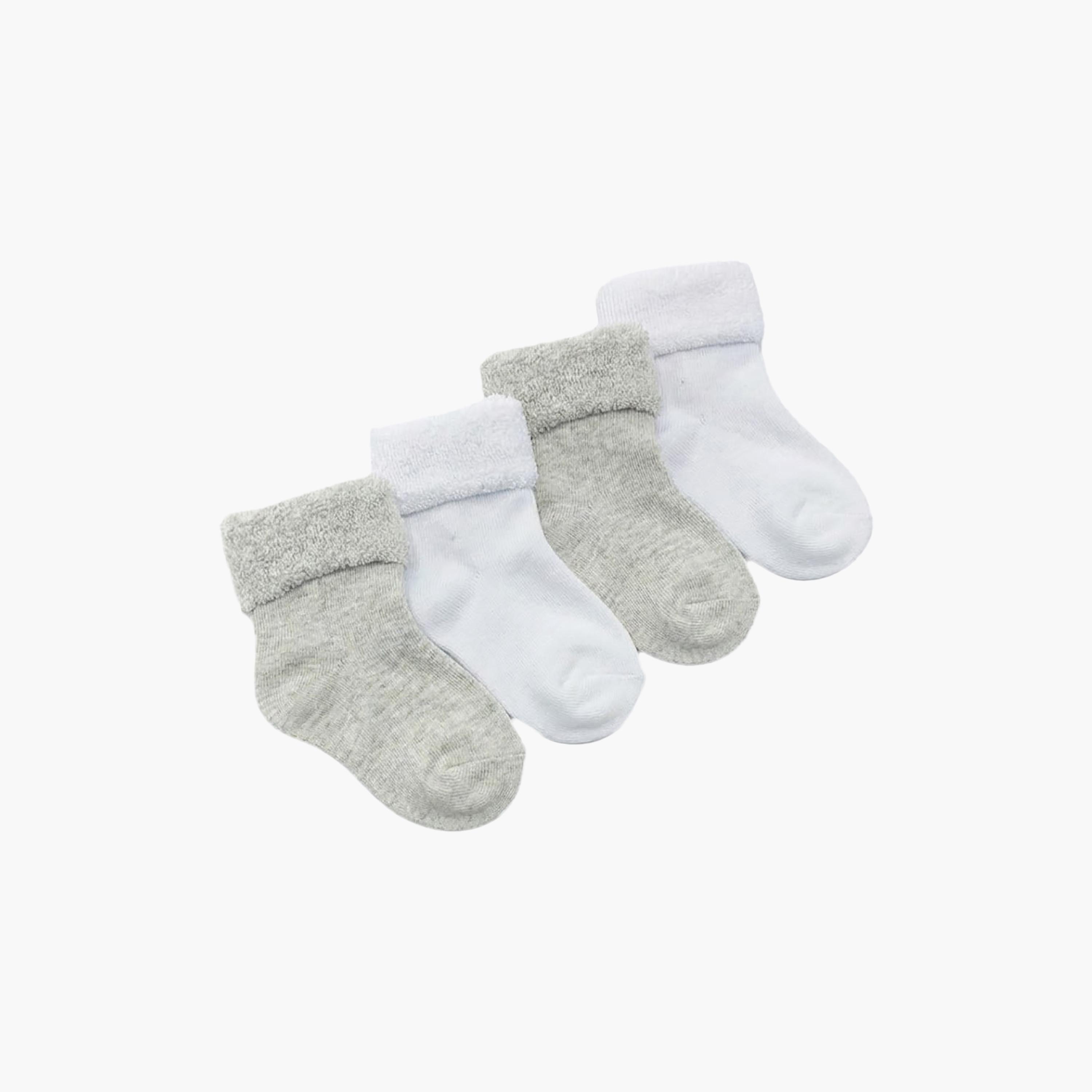 طقم جوارب قطنية مسامية بحافة ملفوفة 4 أزواج من فيكتور آند جين-boys-accessories-socks-image-1