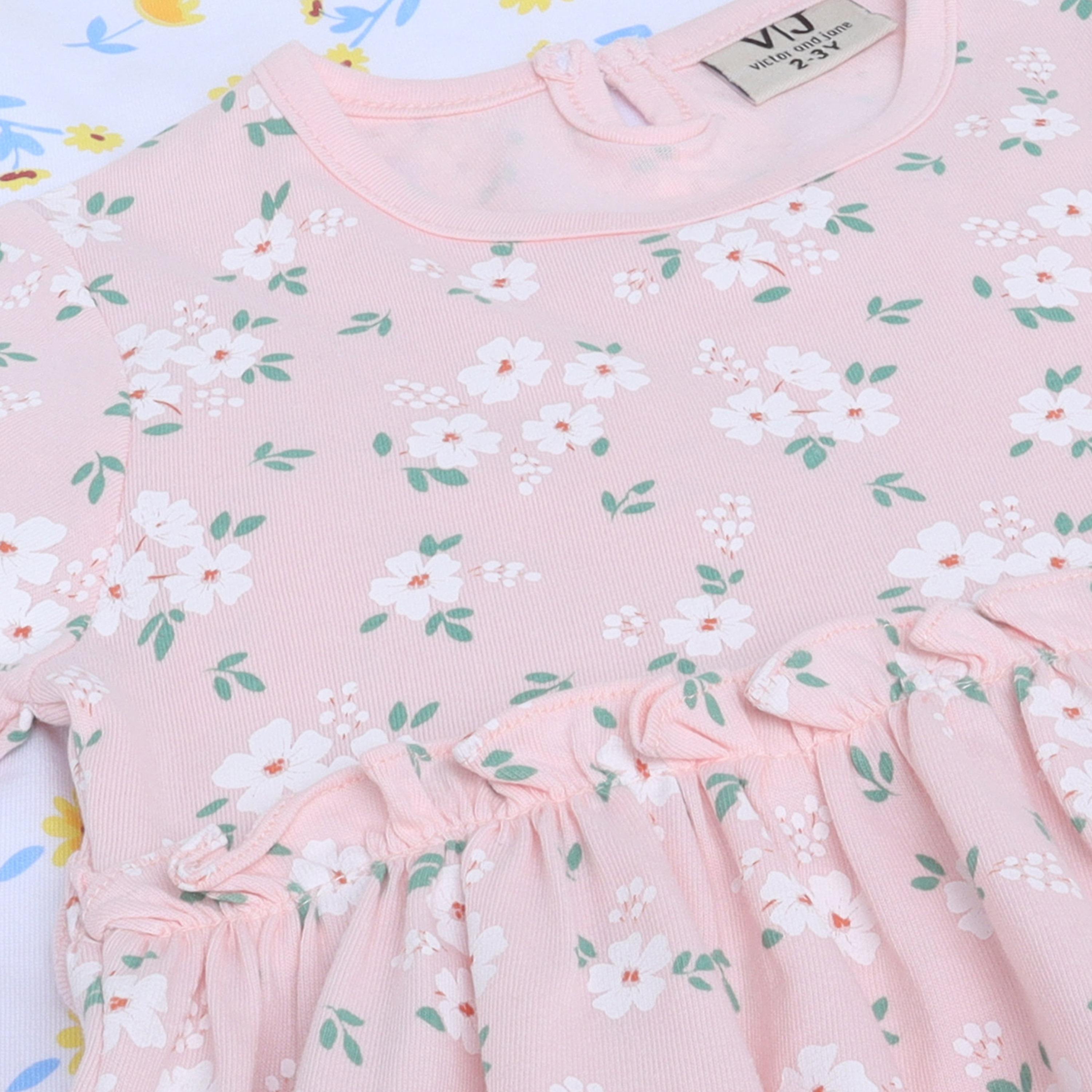 طقم فساتين بطبعة زهور وأكمام قصيرة، قطعتين من فيكتور آند جين-girls-clothing-dressesandjumpsuits-image-7