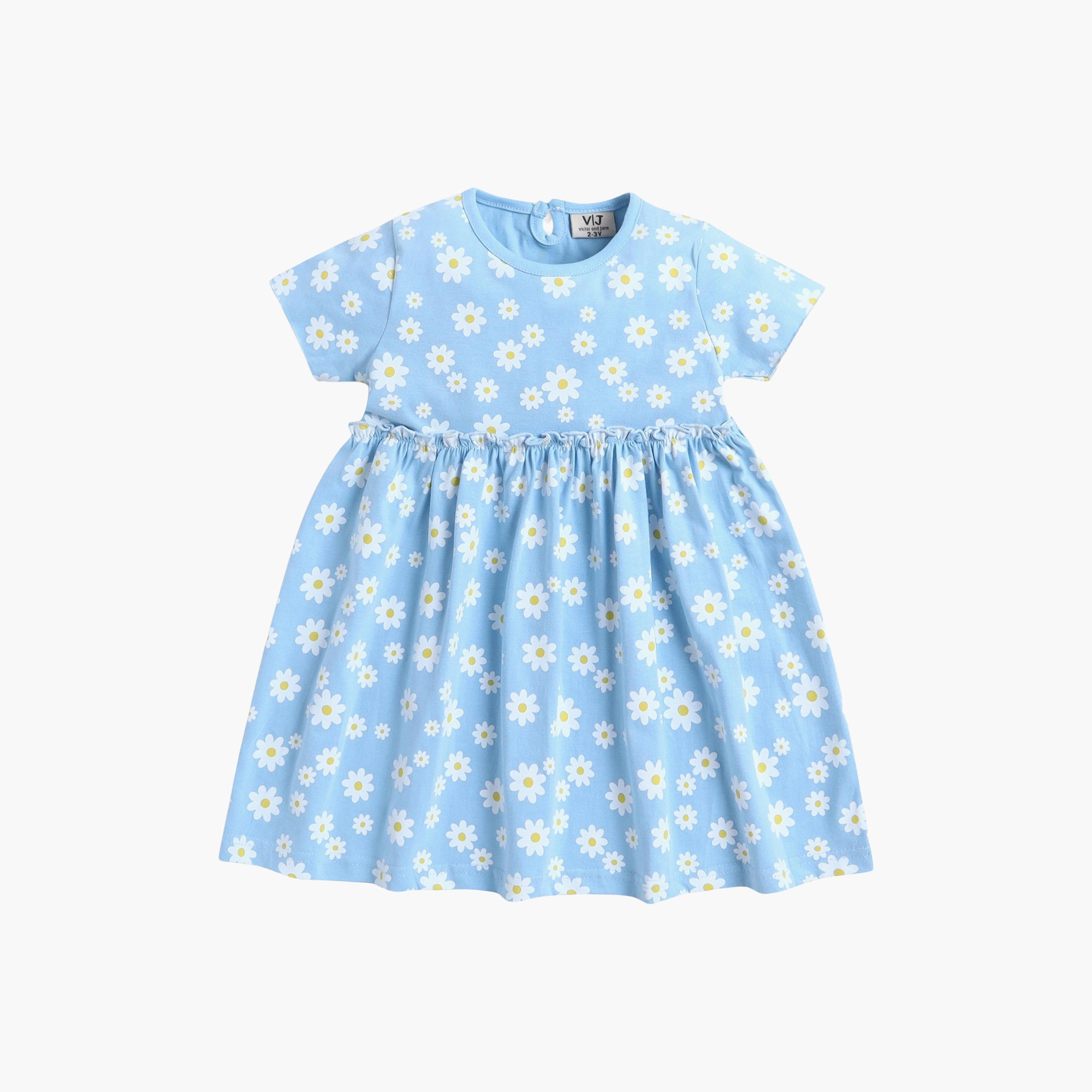 Victor and Jane 2-Piece Floral Short Sleeves Cotton Dresses Set-girls-clothing-dressesandjumpsuits-image-2