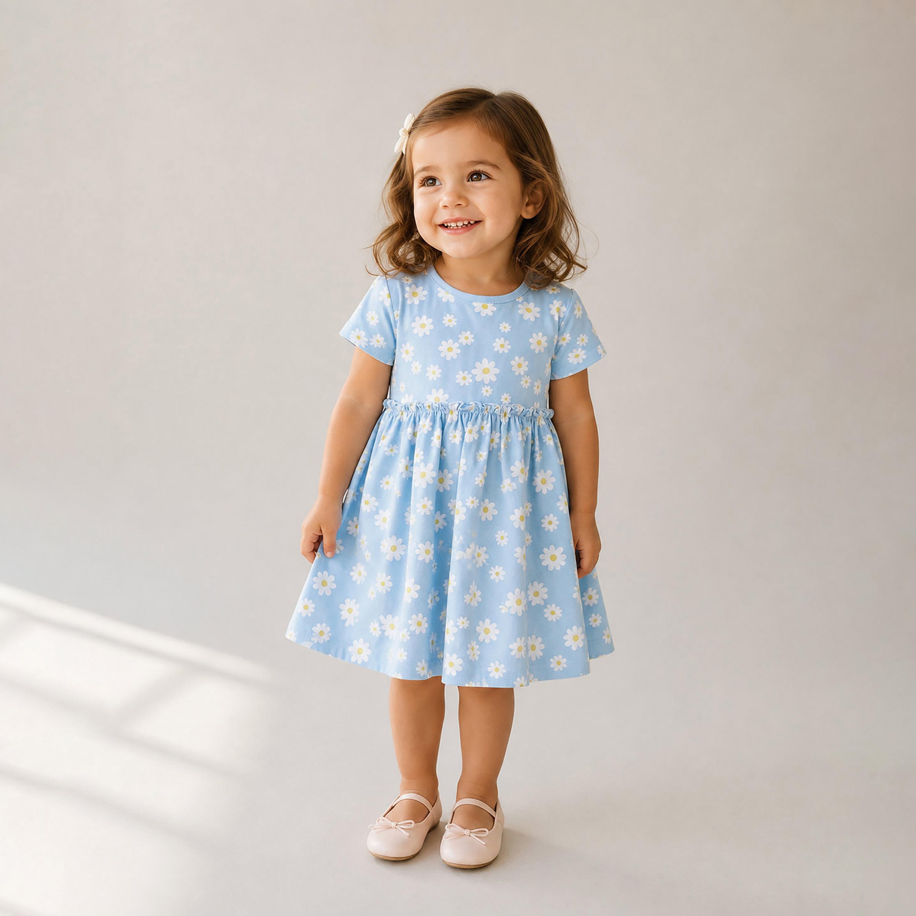 Victor and Jane 2-Piece Floral Short Sleeves Cotton Dresses Set-girls-clothing-dressesandjumpsuits-image-4