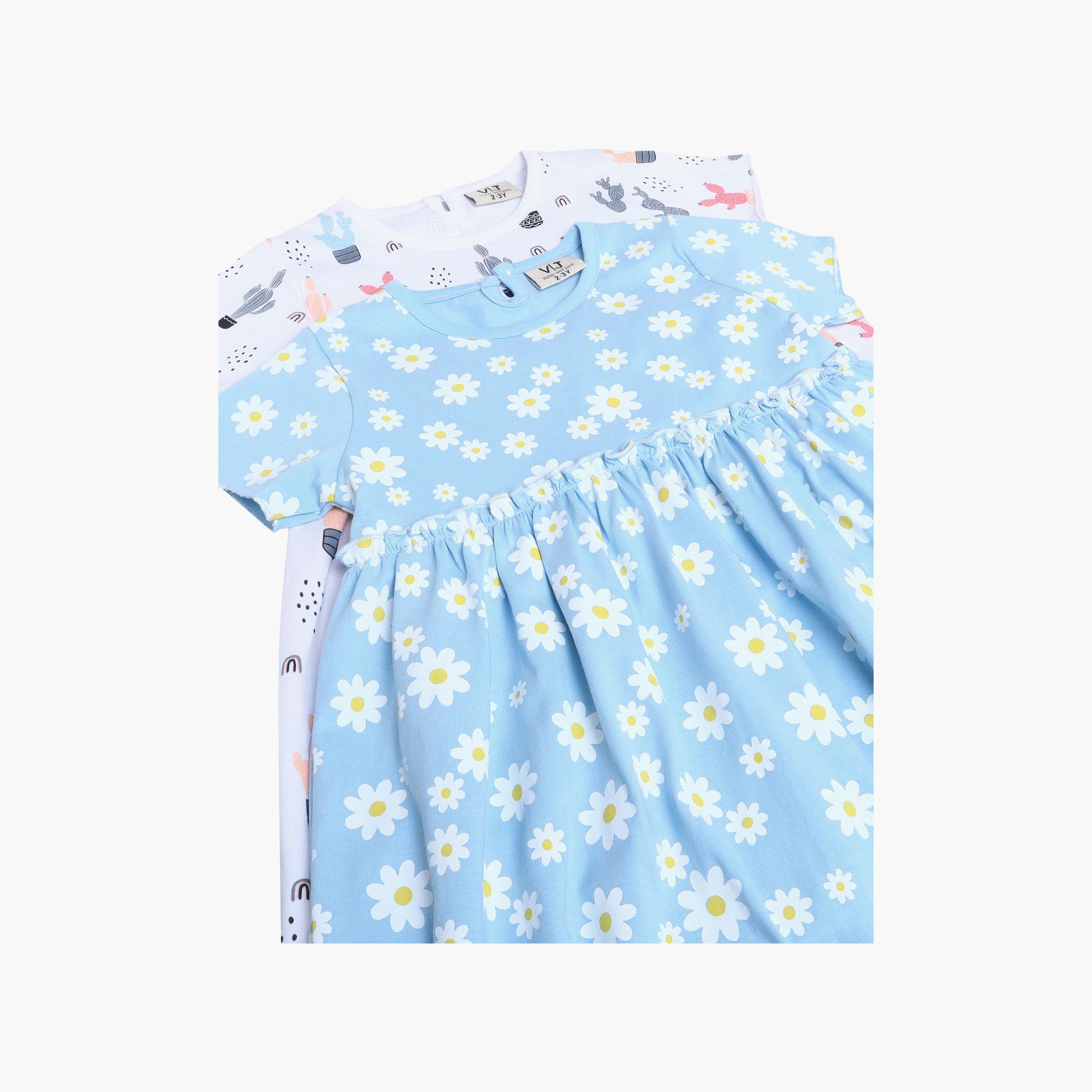 Victor and Jane 2-Piece Floral Short Sleeves Cotton Dresses Set-girls-clothing-dressesandjumpsuits-image-6