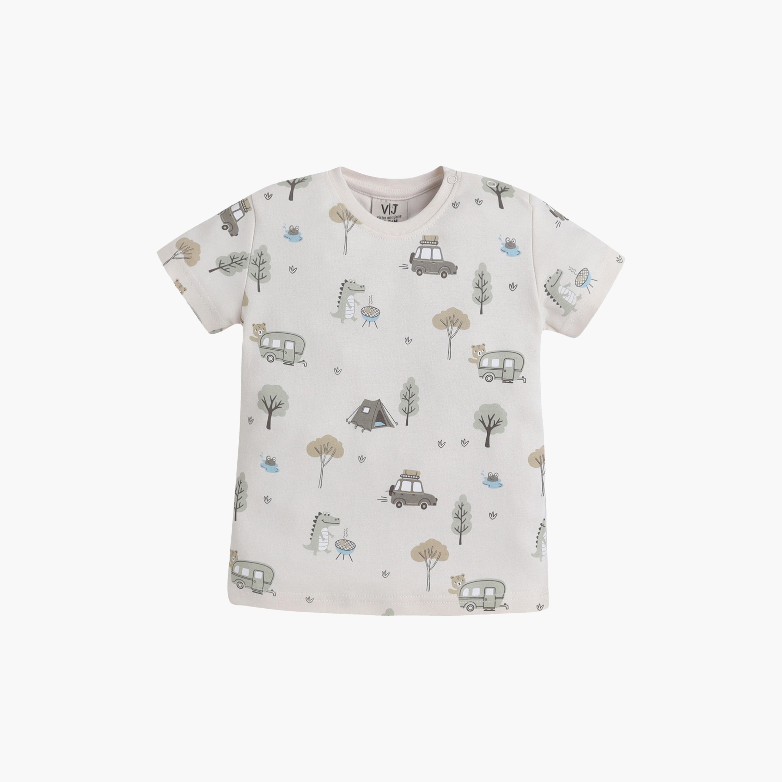 طقم تي شيرت قطني وشورت بطبعة حيوانات من فيكتور آند جين-boys-clothing-setsandcoords-image-3