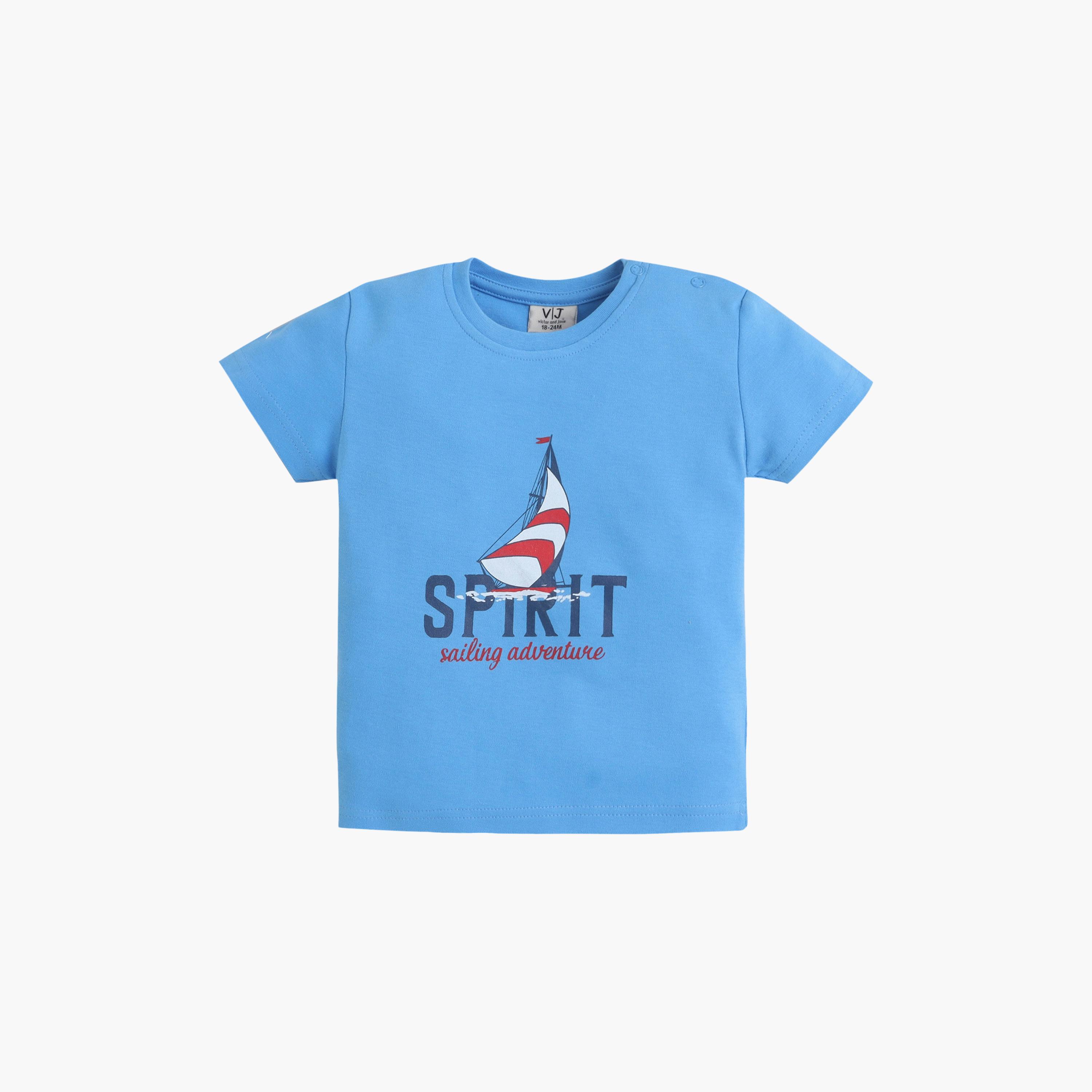 طقم تي شيرت قطني وبيجامة بطبعة سبيريت من فيكتور آند جين-boys-clothing-setsandcoords-image-2
