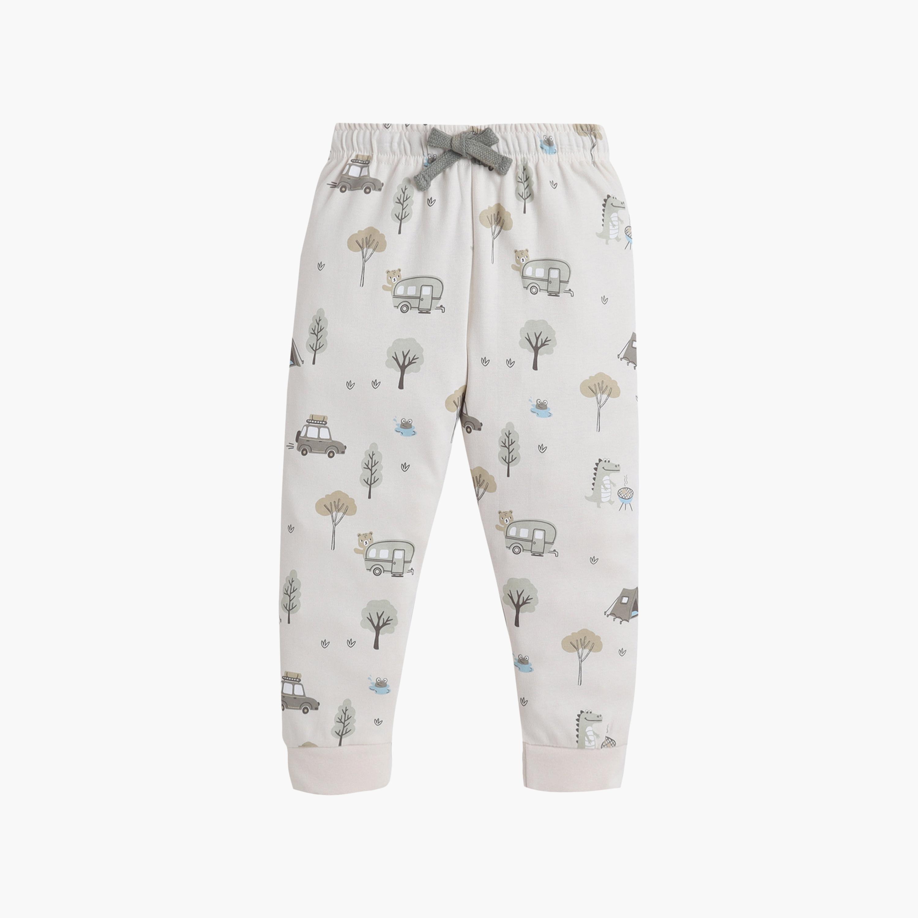 طقم تي شيرت قطني وبيجامة بطبعة حيوانات من فيكتور آند جين-boys-clothing-setsandcoords-image-4