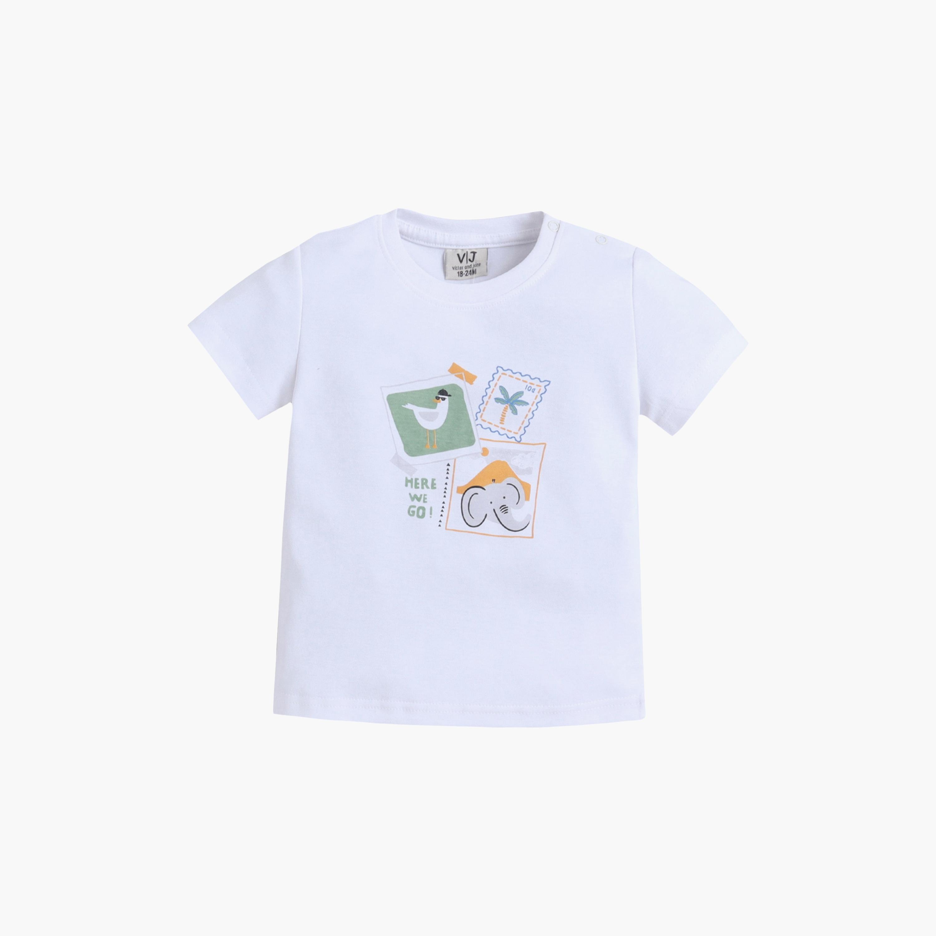 طقم تي شيرت قطني وبيجامة برسومات عصافير من فيكتور آند جين-boys-clothing-setsandcoords-image-3
