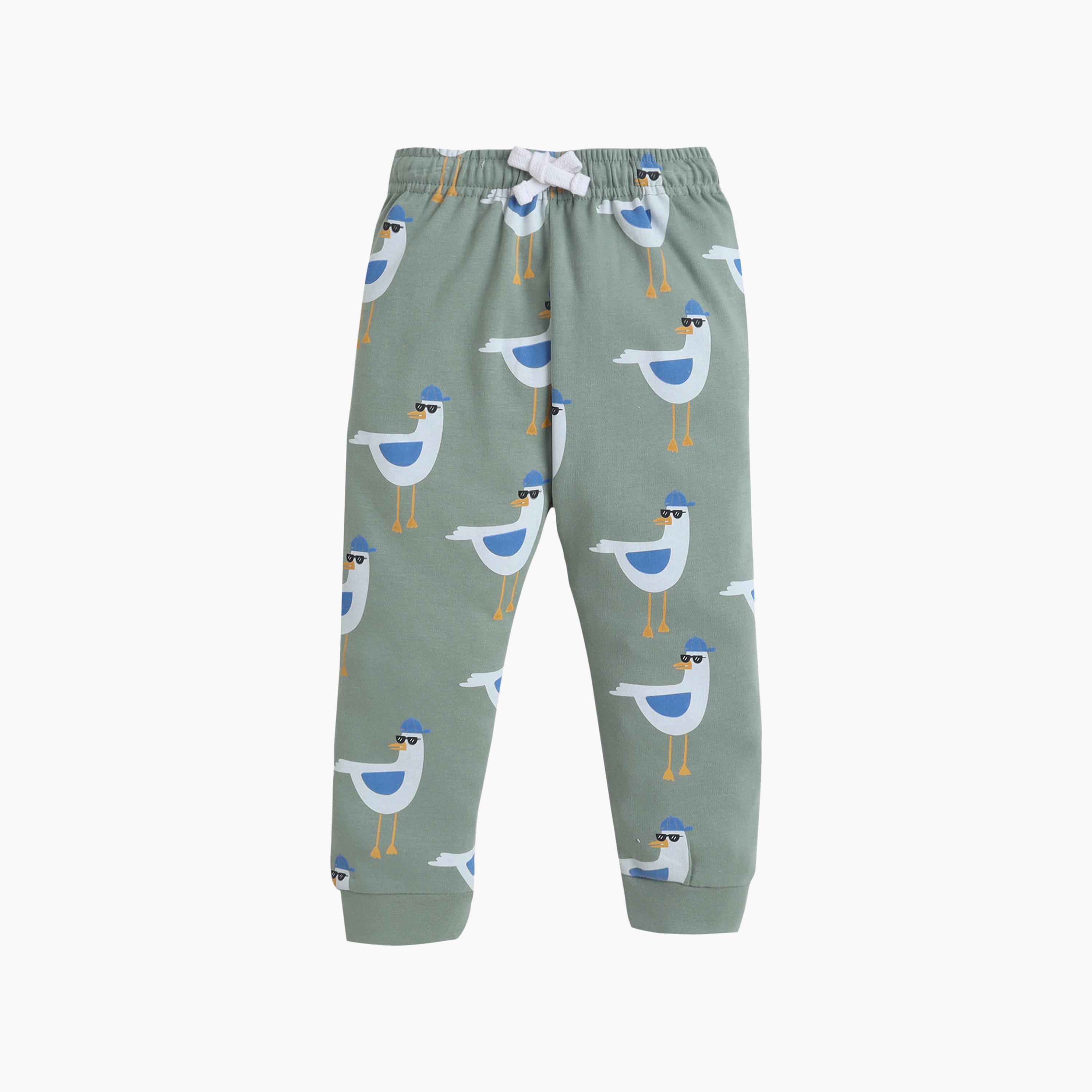 طقم تي شيرت قطني وبيجامة برسومات عصافير من فيكتور آند جين-boys-clothing-setsandcoords-image-4