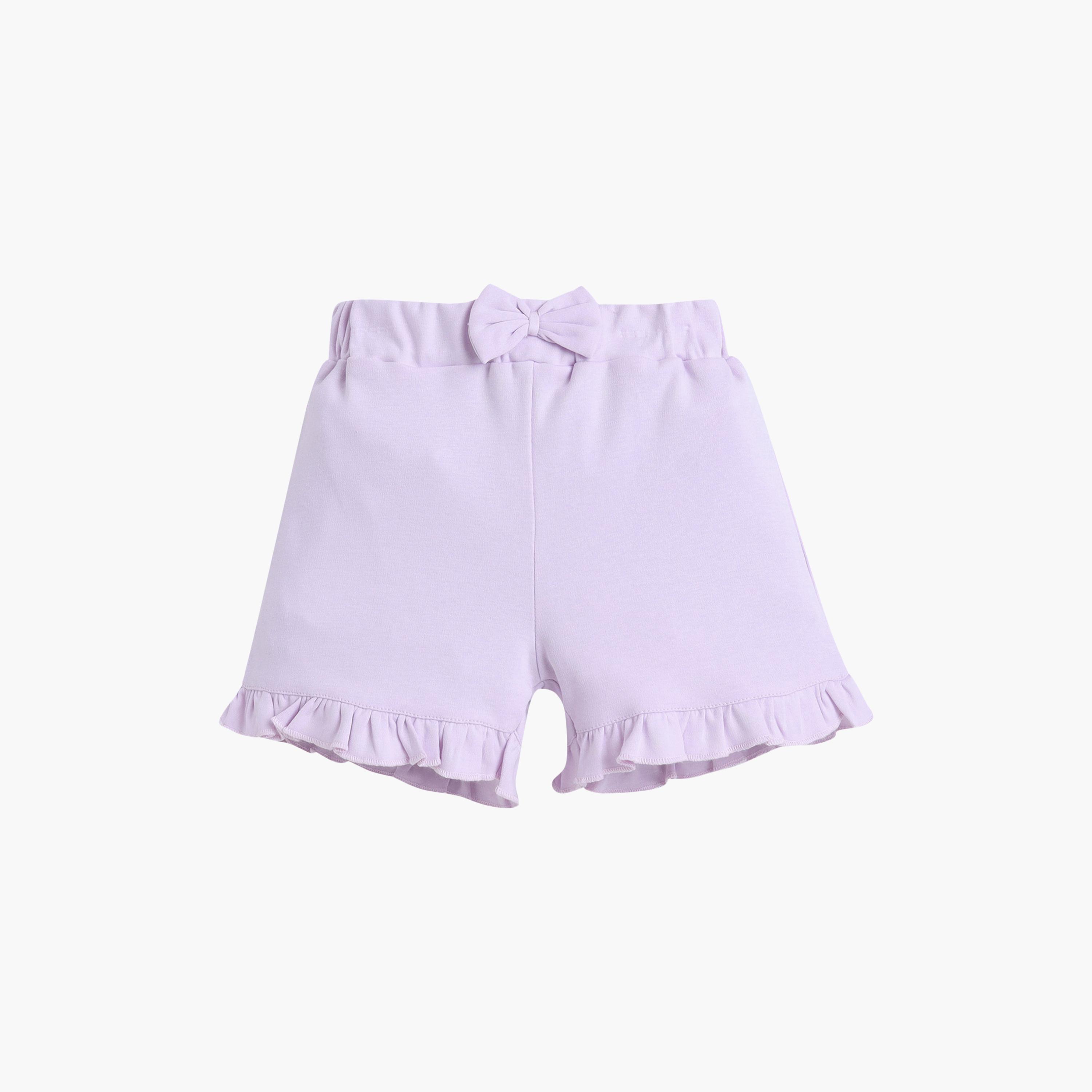 طقم توب بطبعة جرافيك وأكمام قصيرة وشورت بفيونكة من فيكتور آند جين-baby-girls-clothing-setsandcoords-image-5