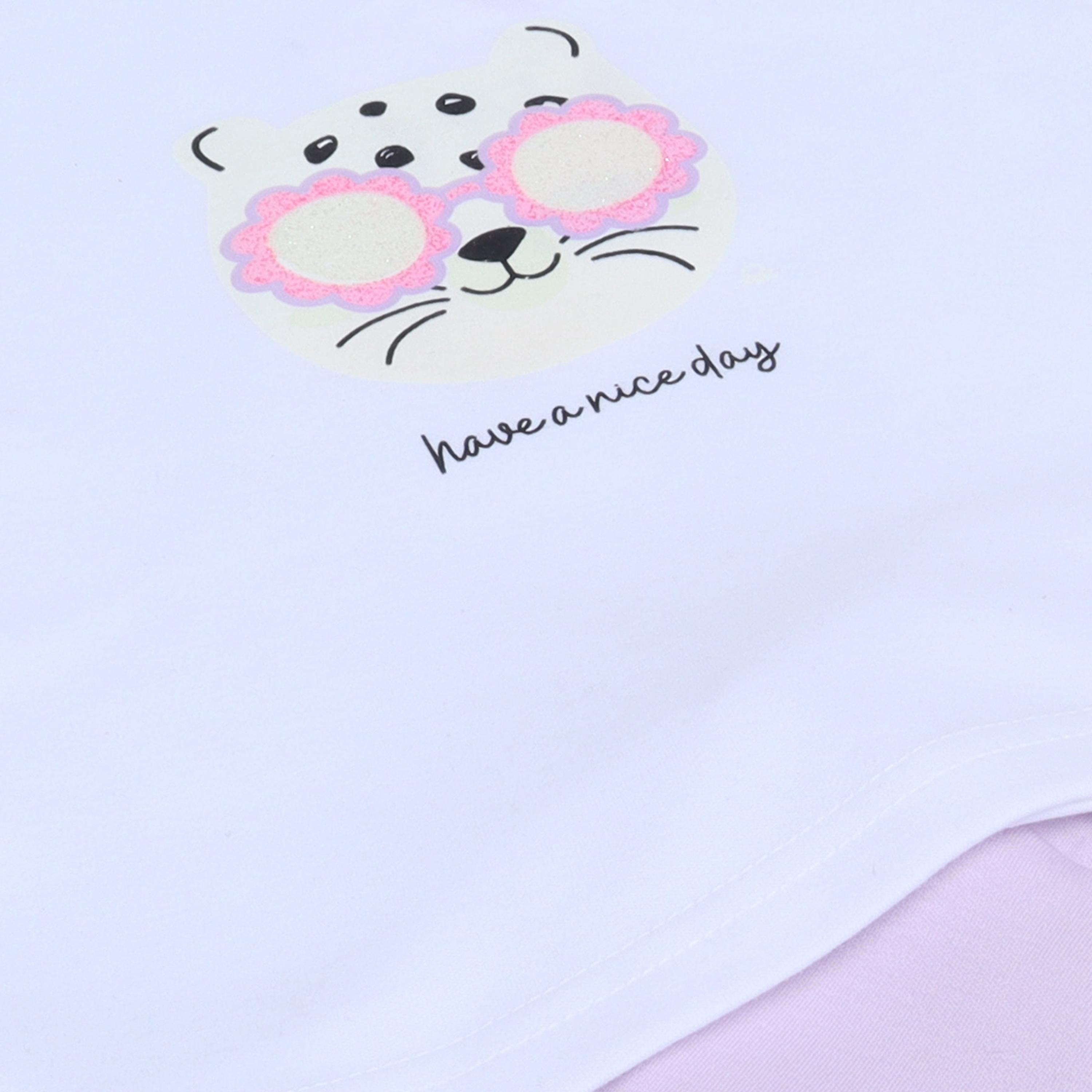 طقم توب بطبعة جرافيك وأكمام قصيرة وشورت بفيونكة من فيكتور آند جين-baby-girls-clothing-setsandcoords-image-6