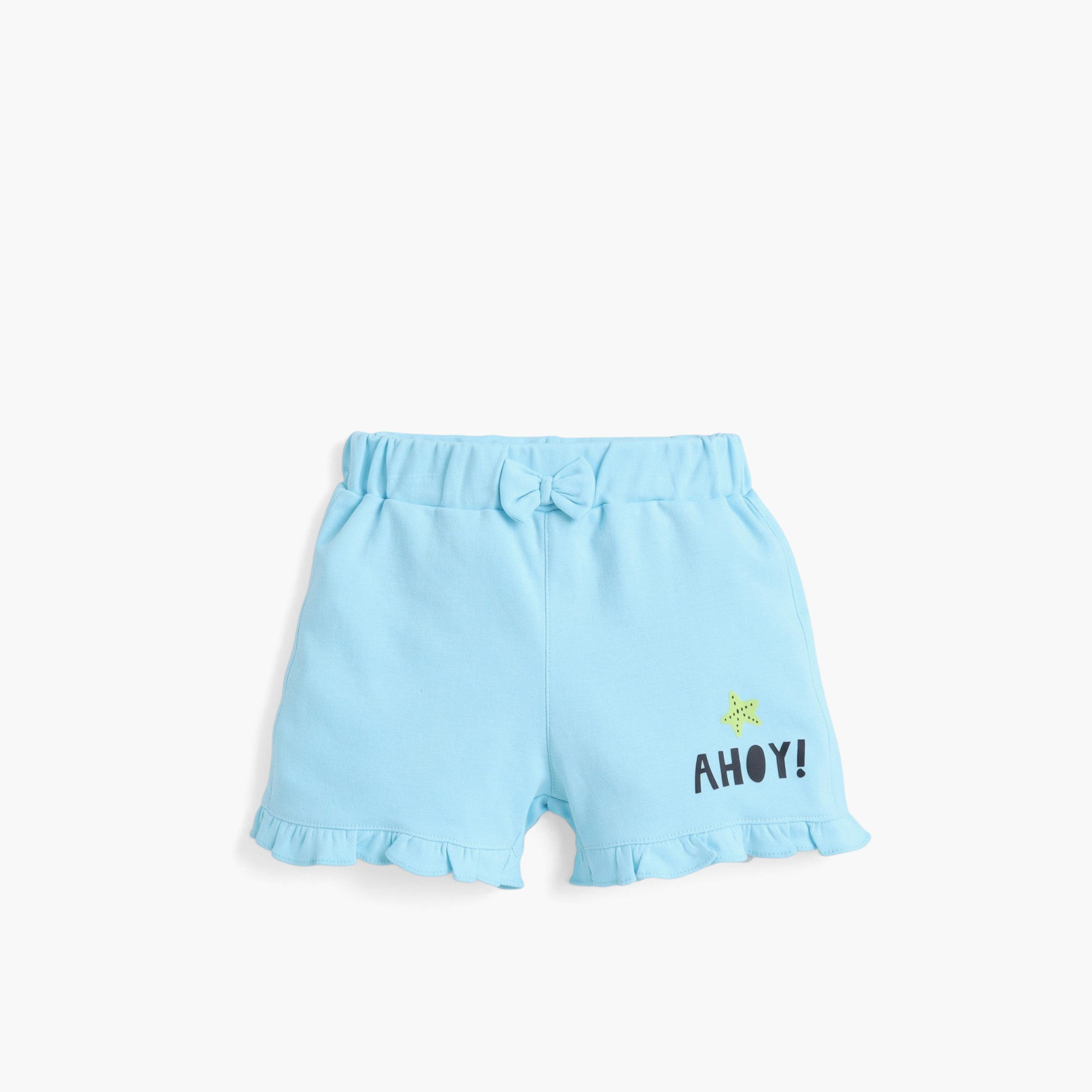 طقم توب بطبعة جرافيك وأكمام قصيرة وشورت بفيونكة من فيكتور آند جين-baby-girls-clothing-setsandcoords-image-5
