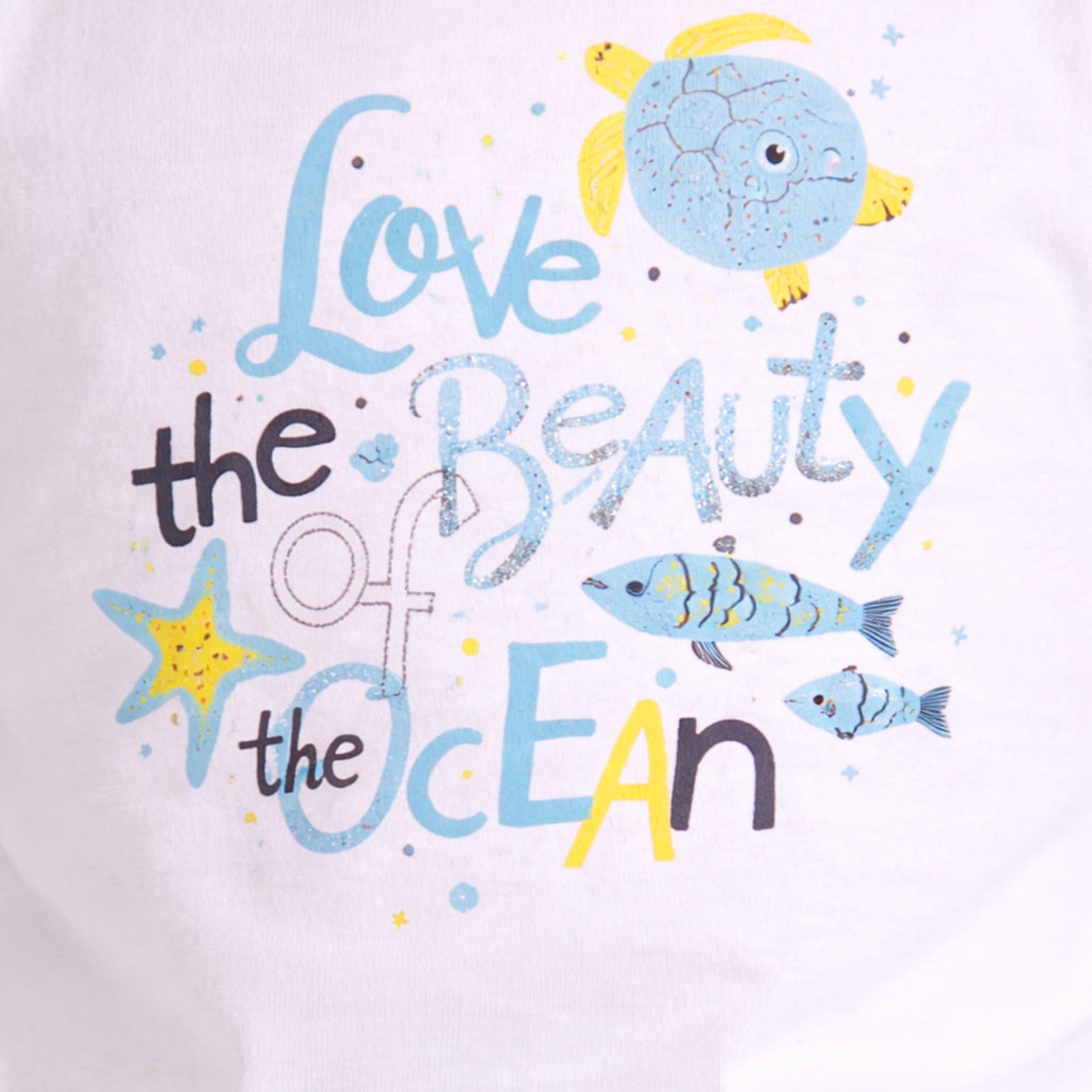 طقم توب بطبعة جرافيك وأكمام قصيرة وشورت بفيونكة من فيكتور آند جين-baby-girls-clothing-setsandcoords-image-6