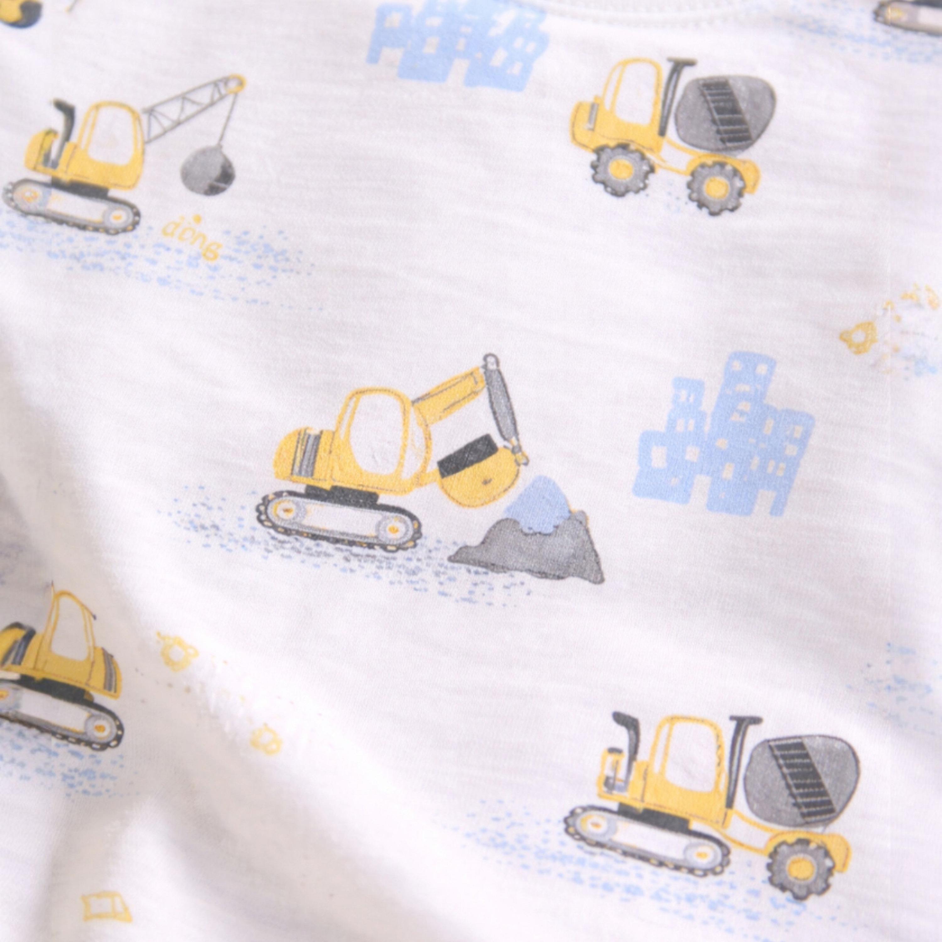 طقم تي شيرت قطني وشورت بطبعة مركبات من فيكتور آند جين-boys-clothing-setsandcoords-image-5